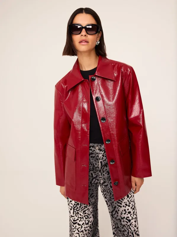 Beatrix Red Vinyl Jacket sold by KITRI Studio