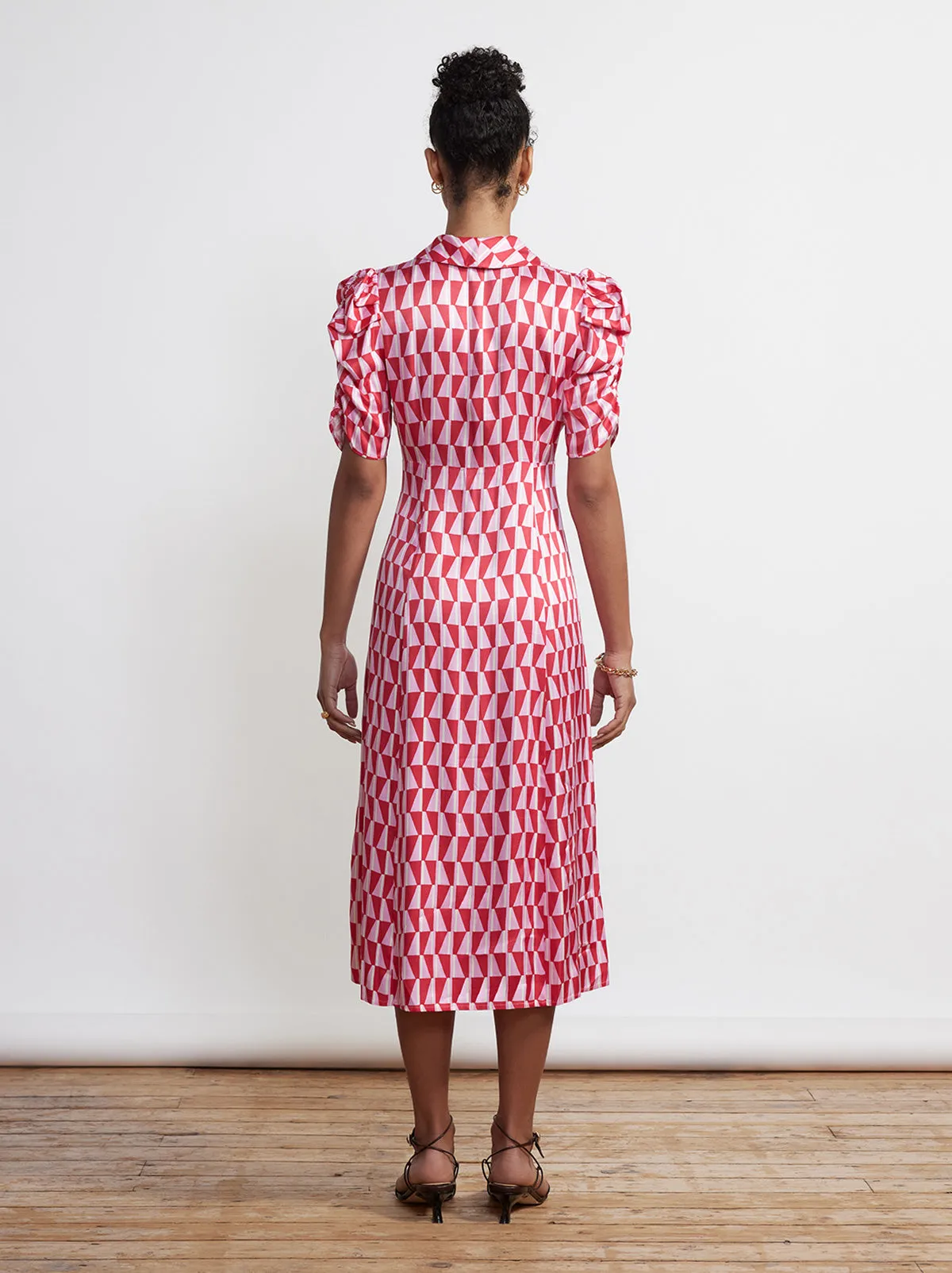 Maguire Pink Tile Print Midi Dress sold by KITRI Studio product image thumbnail 2