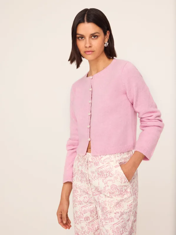 Carmel Pink Knit Cardigan sold by KITRI Studio