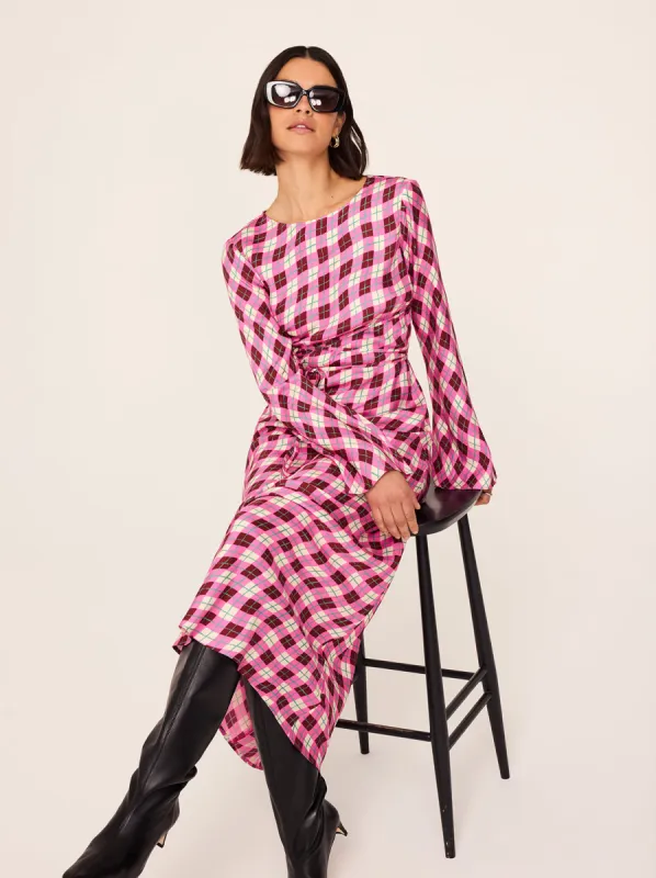Alexa Pink Argyle Print Dress sold by KITRI Studio