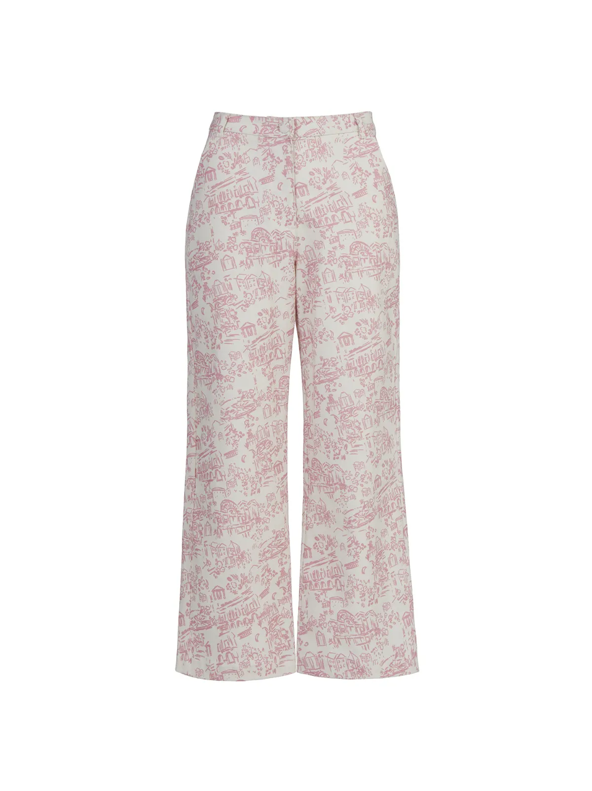 Remi Pink Theatre Print Denim Trousers sold by KITRI Studio product image thumbnail 5