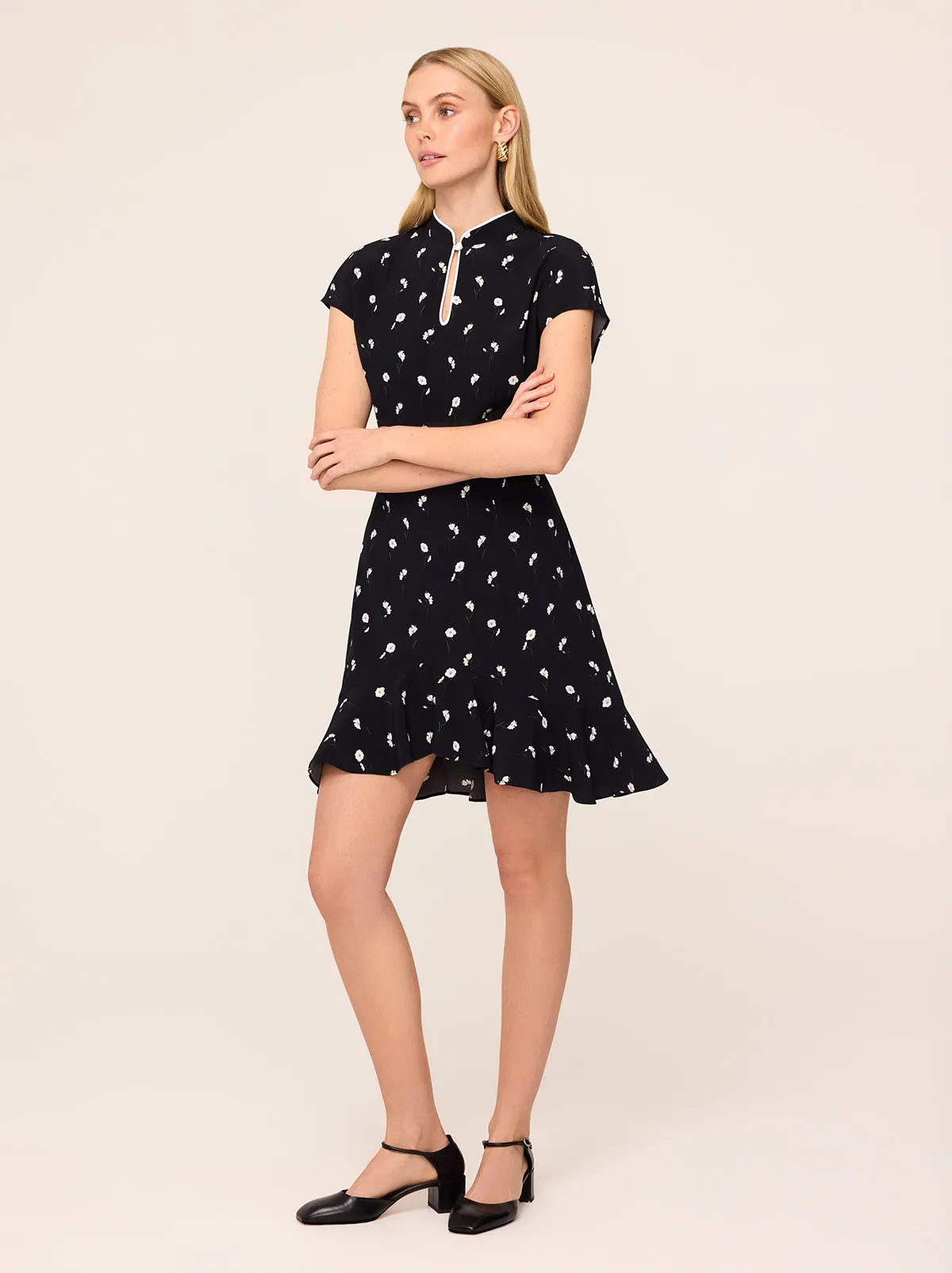 Pamela Black Poppy Print Mini Dress sold by KITRI Studio product image thumbnail 3