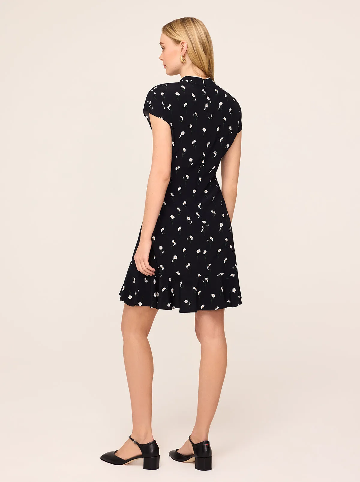 Pamela Black Poppy Print Mini Dress sold by KITRI Studio product image thumbnail 4