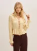 Maia Butter Yellow Satin Top sold by KITRI Studio