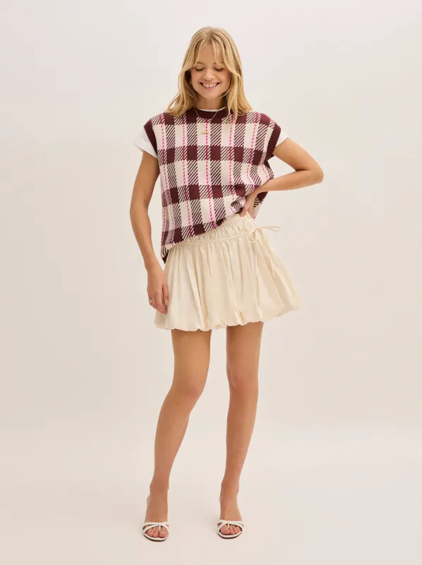 Hadley Ivory Cotton Linen Mini Skirt sold by KITRI Studio