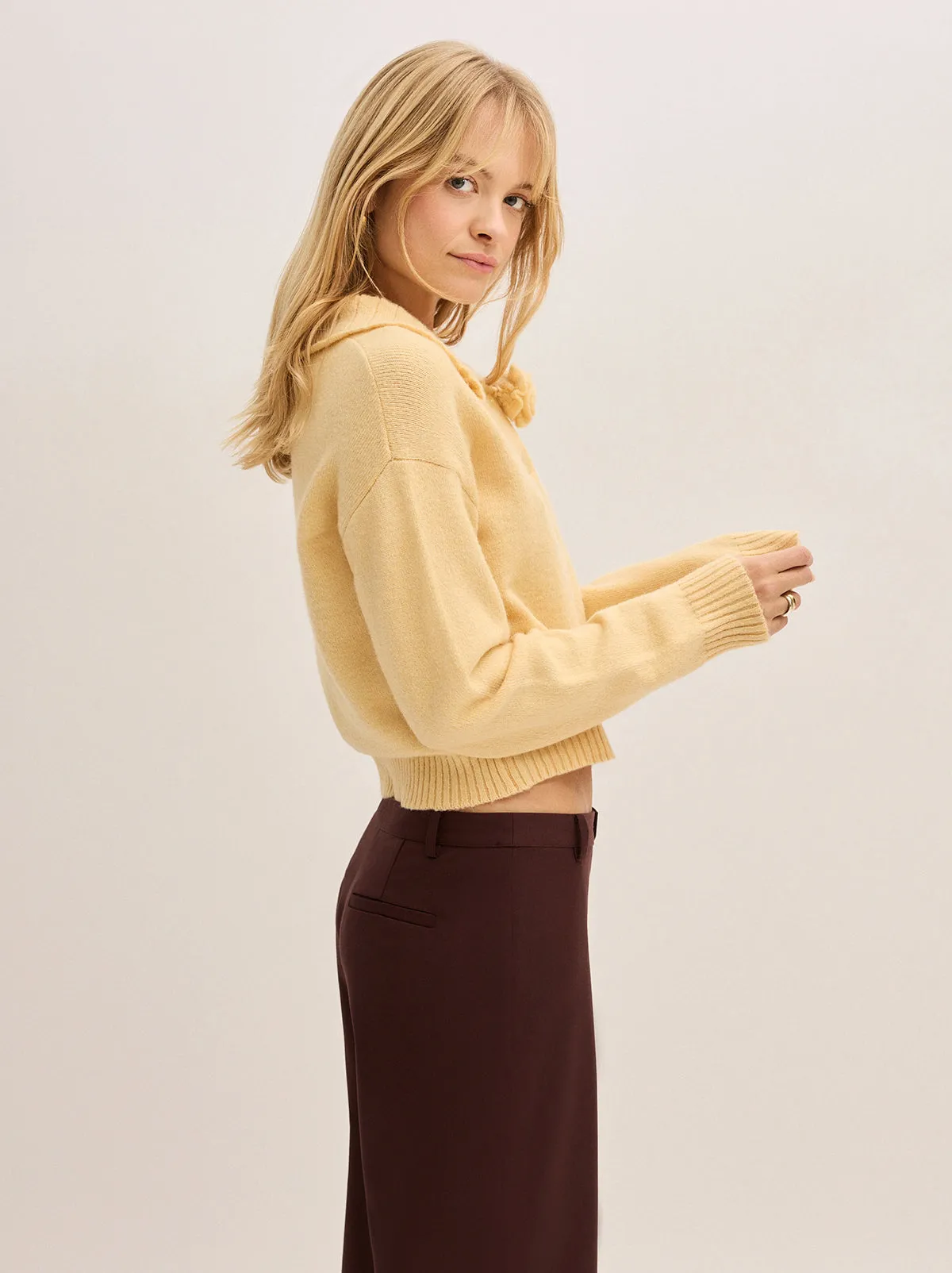 Abigail Butter Yellow Knit Cardigan sold by KITRI Studio product image thumbnail 4