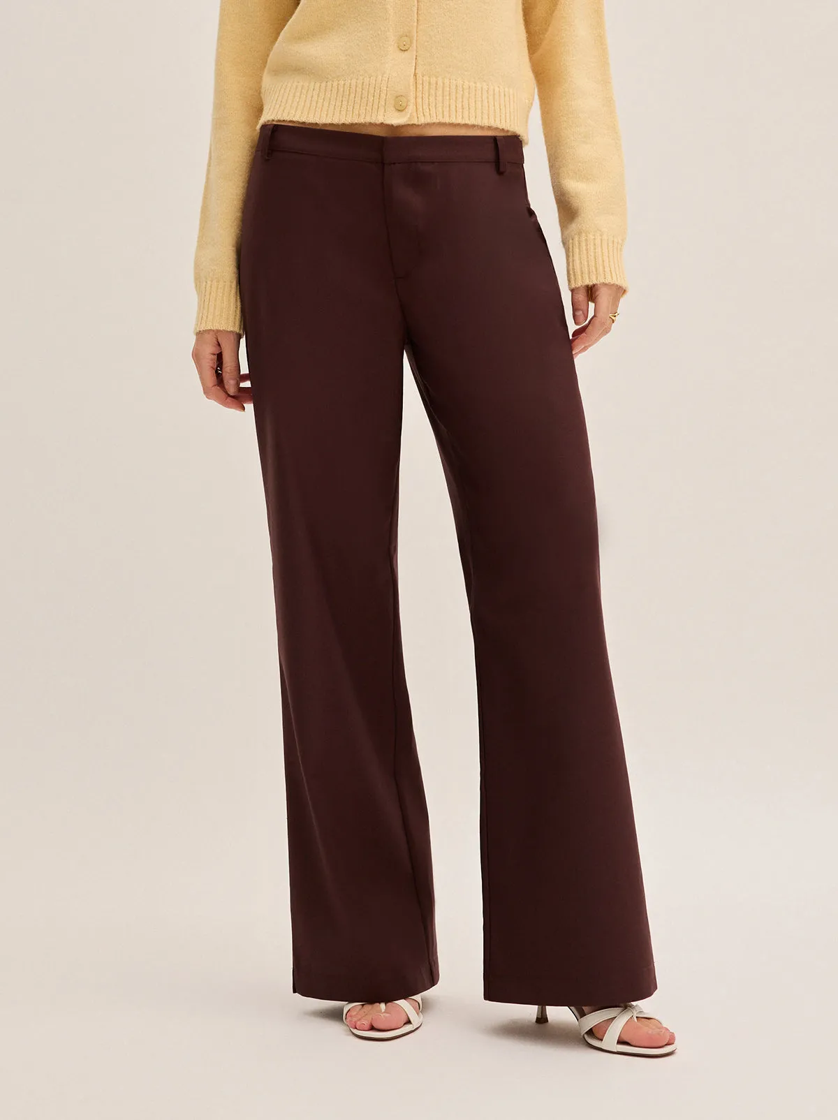 Helena Mocha Low Rise Tailored Trousers sold by KITRI Studio product image thumbnail 2