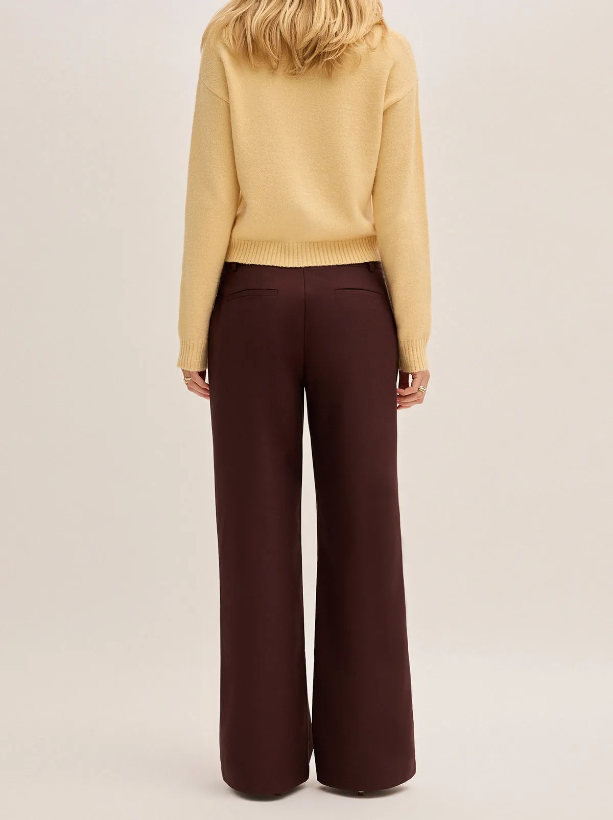 Helena Mocha Low Rise Tailored Trousers sold by KITRI Studio product image thumbnail 5