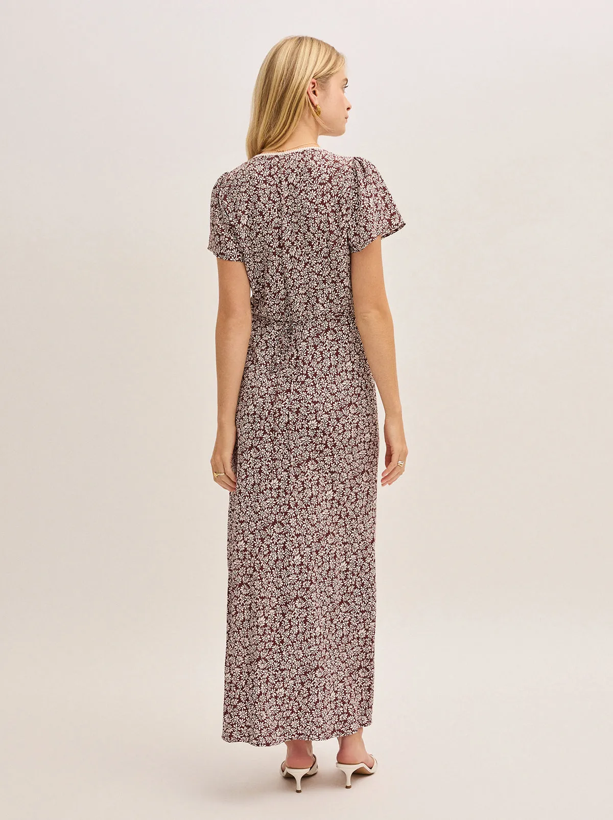 Talia Aubergine Daisy Print Dress sold by KITRI Studio product image thumbnail 5
