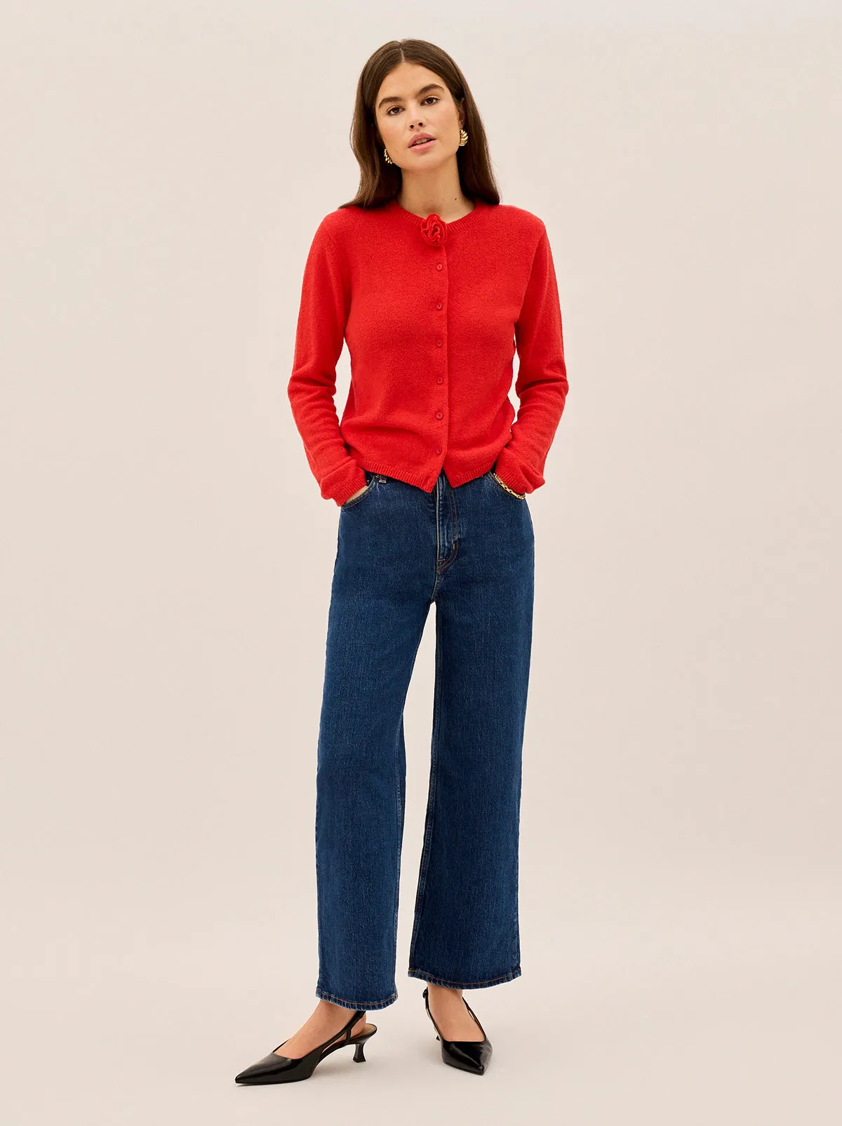 Cassandra Red Knit Cardigan sold by KITRI Studio product image thumbnail 4