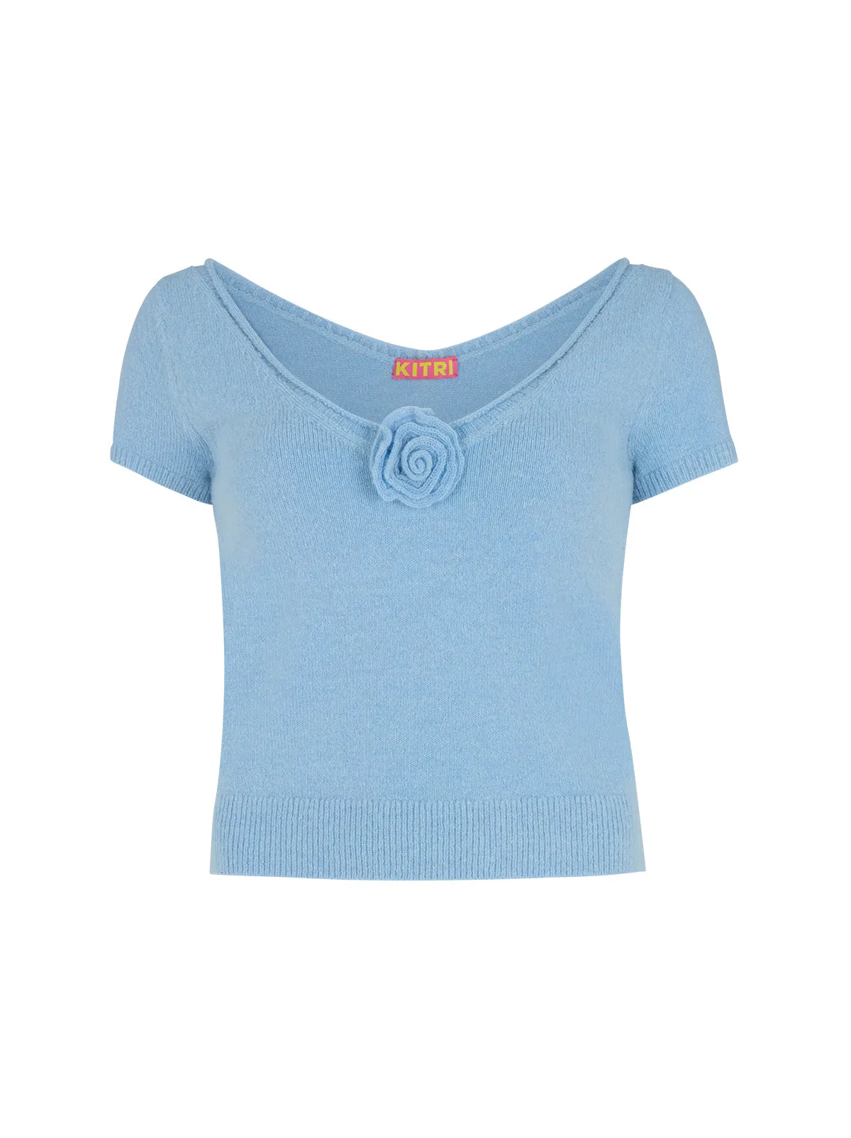 Leona Blue Knit Top sold by KITRI Studio product image thumbnail 5