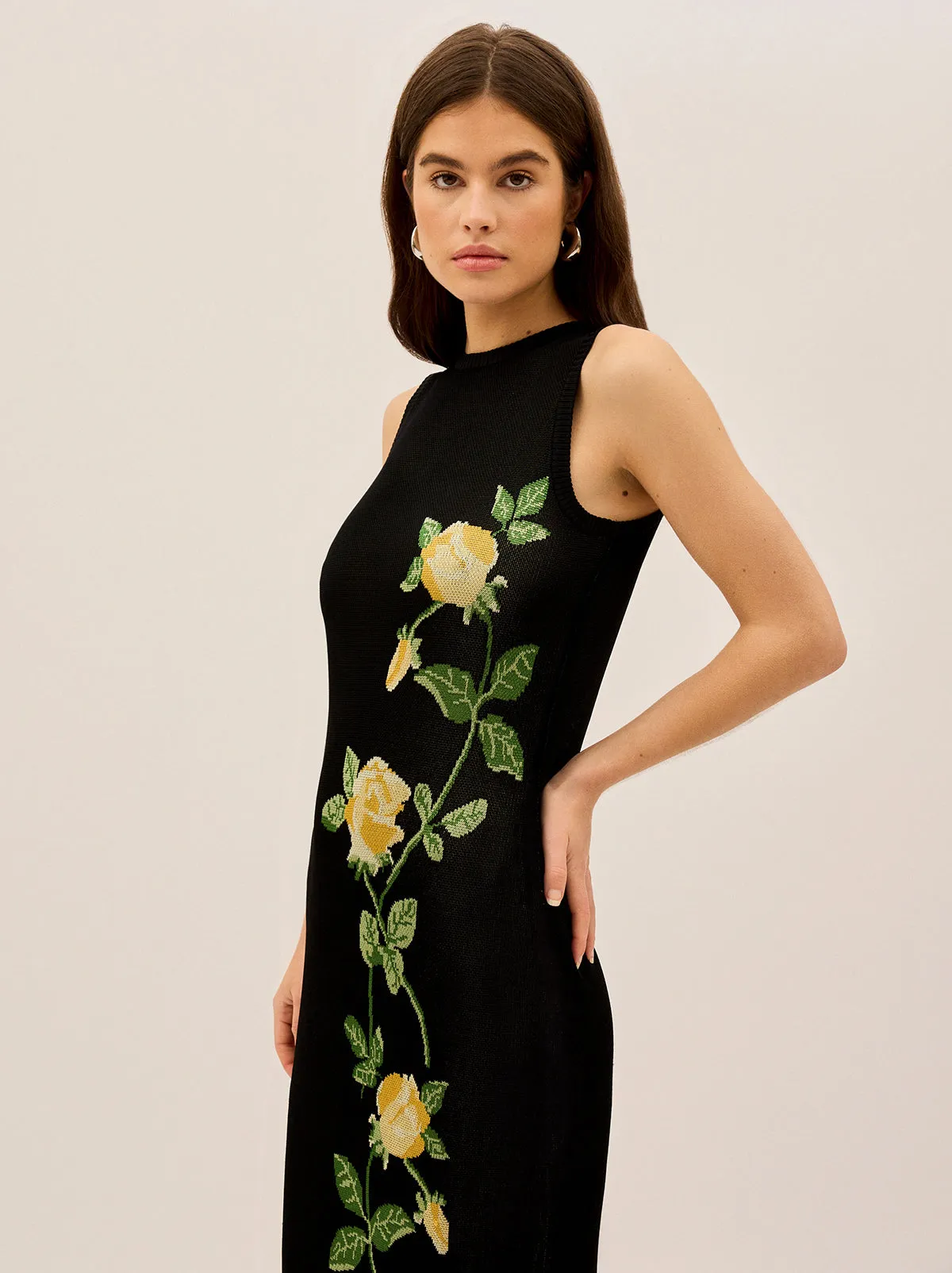Blanca Black Rose Knit Dress sold by KITRI Studio product image thumbnail 3
