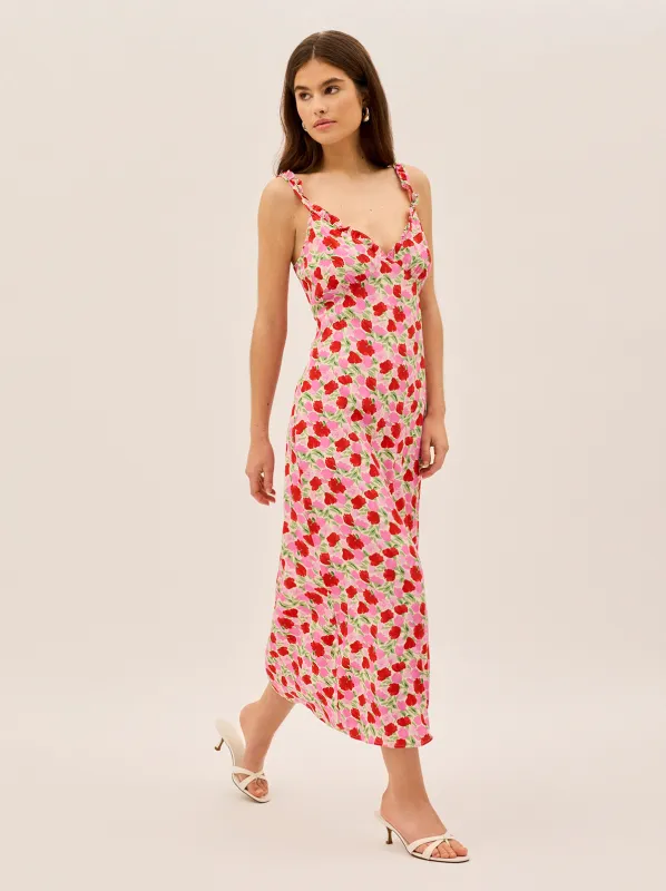 Norah Pink Floral Print Dress made by KITRI Studio