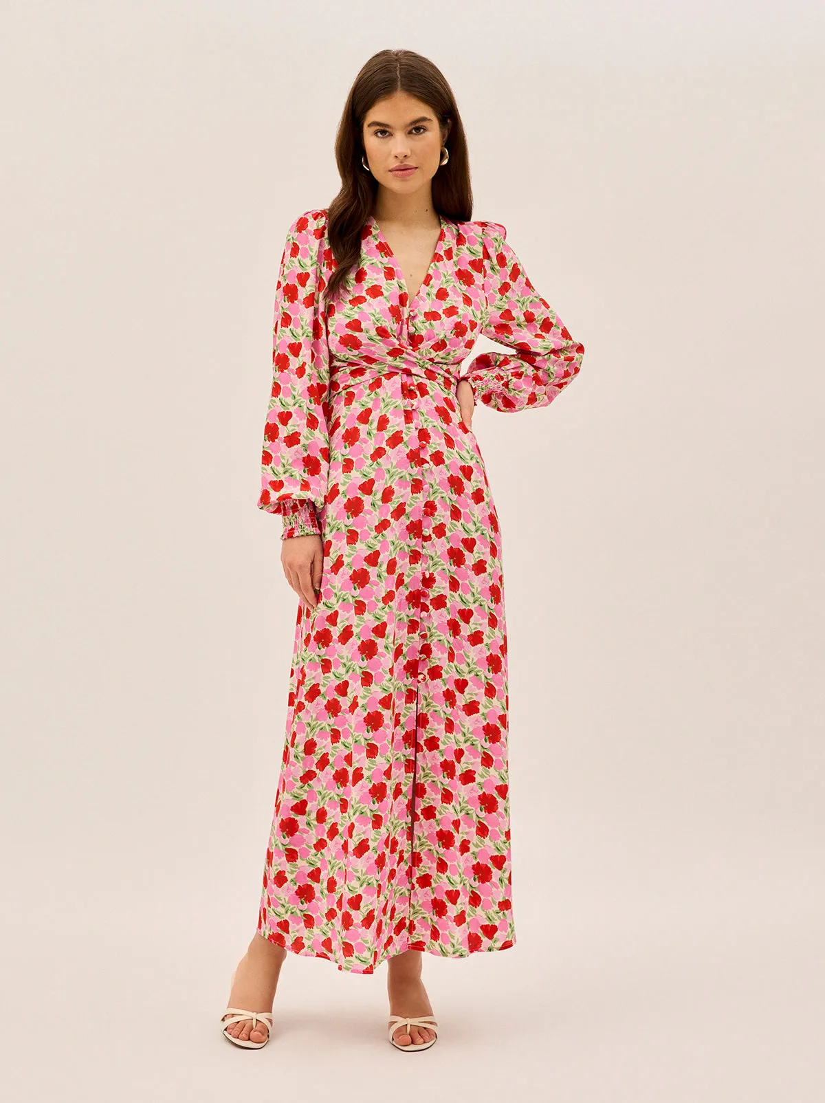 Aurora Pink Floral Print Dress sold by KITRI Studio