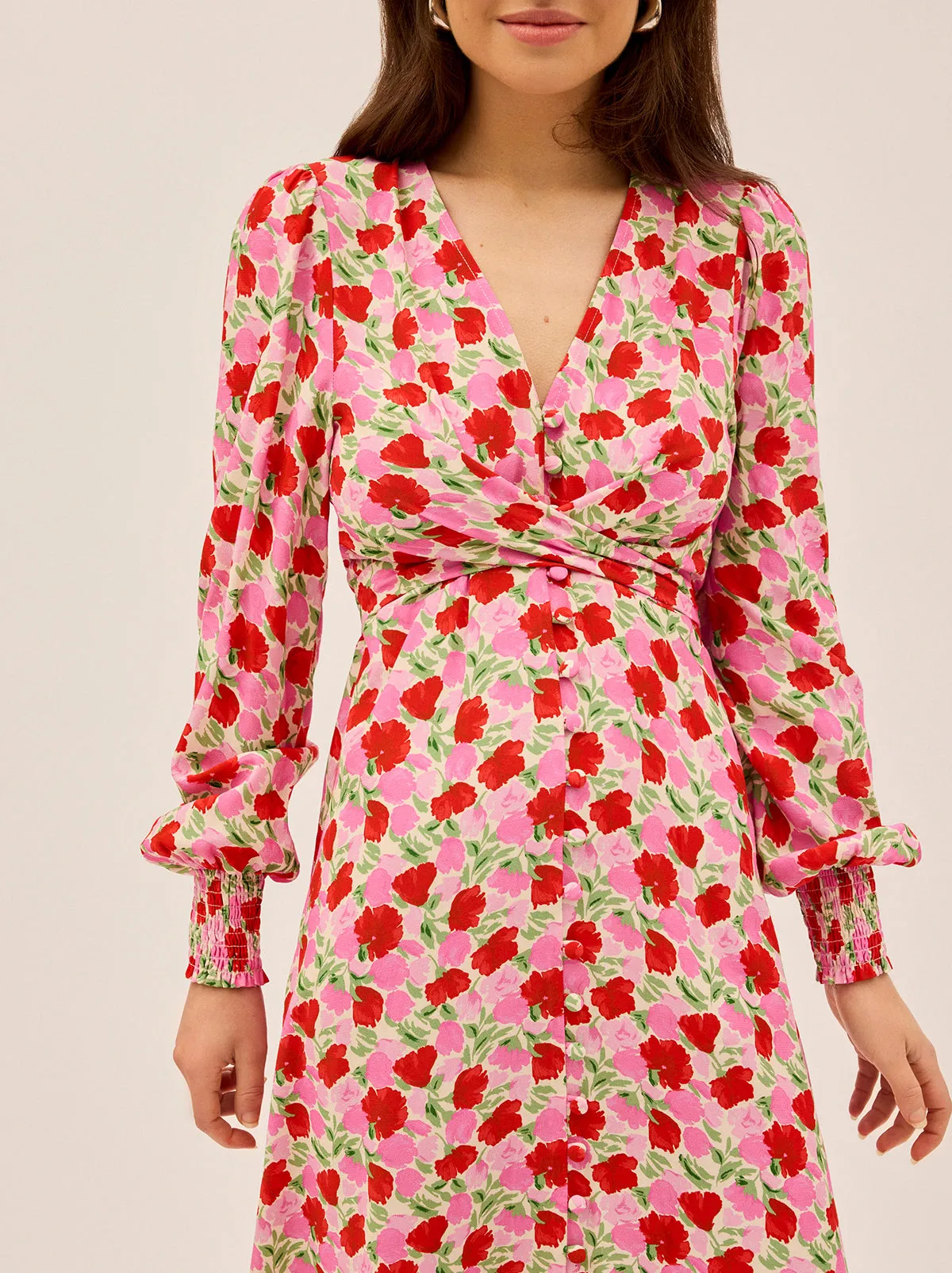 Aurora Pink Floral Print Dress sold by KITRI Studio product image thumbnail 3