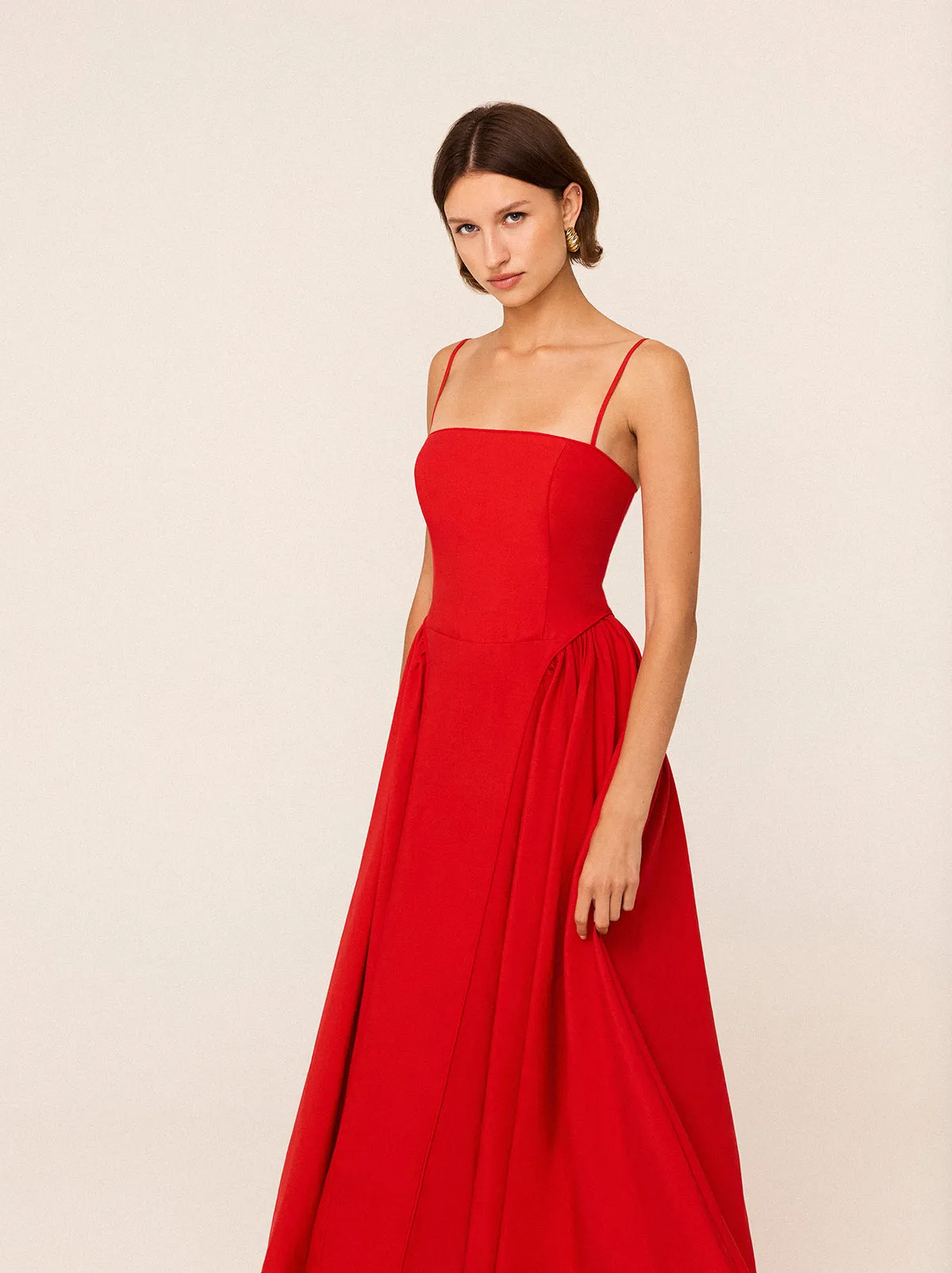 Alberta Red Linen Blend Dress sold by KITRI Studio product image thumbnail 5