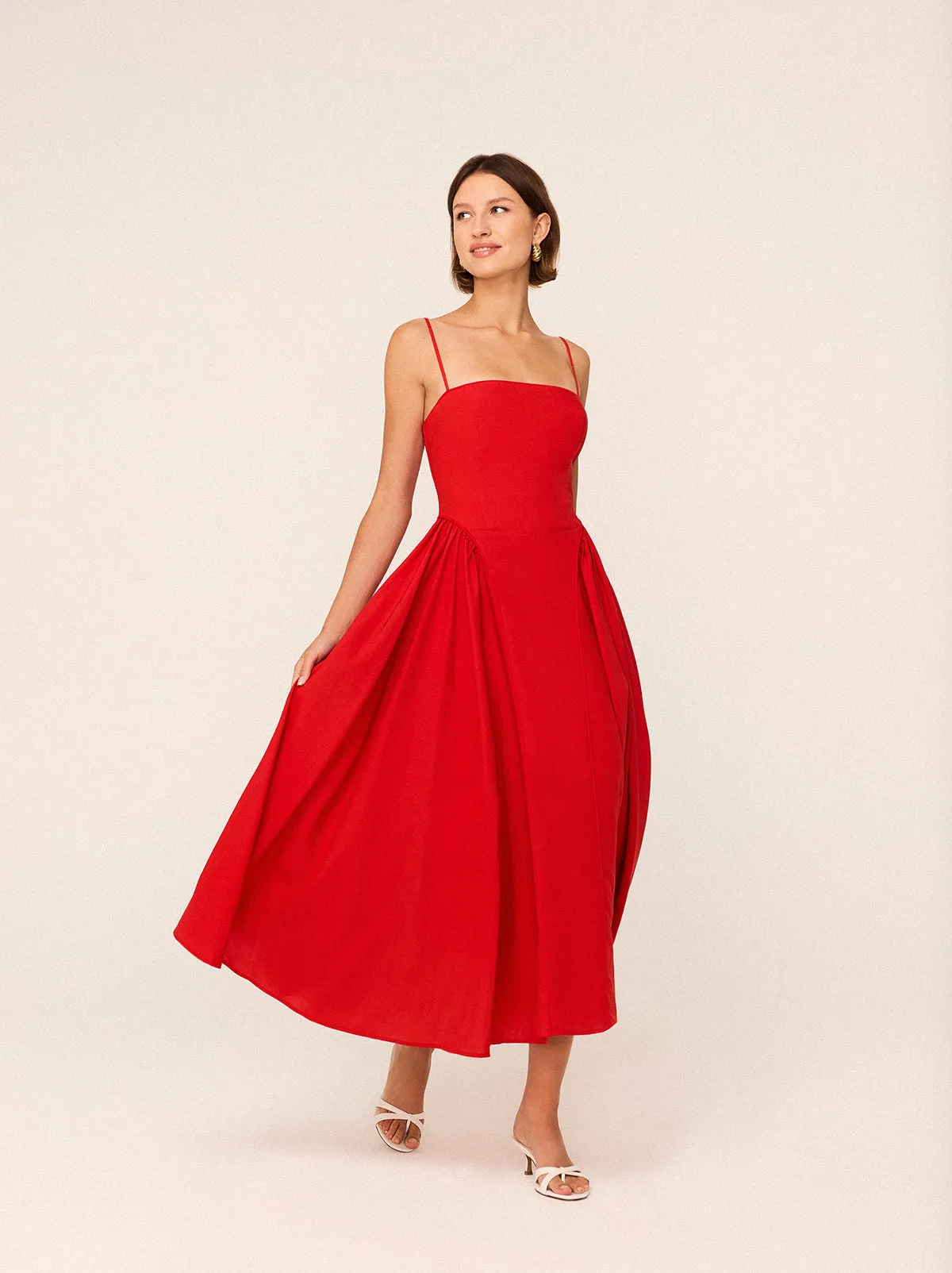 Alberta Red Linen Blend Dress sold by KITRI Studio product image thumbnail 2