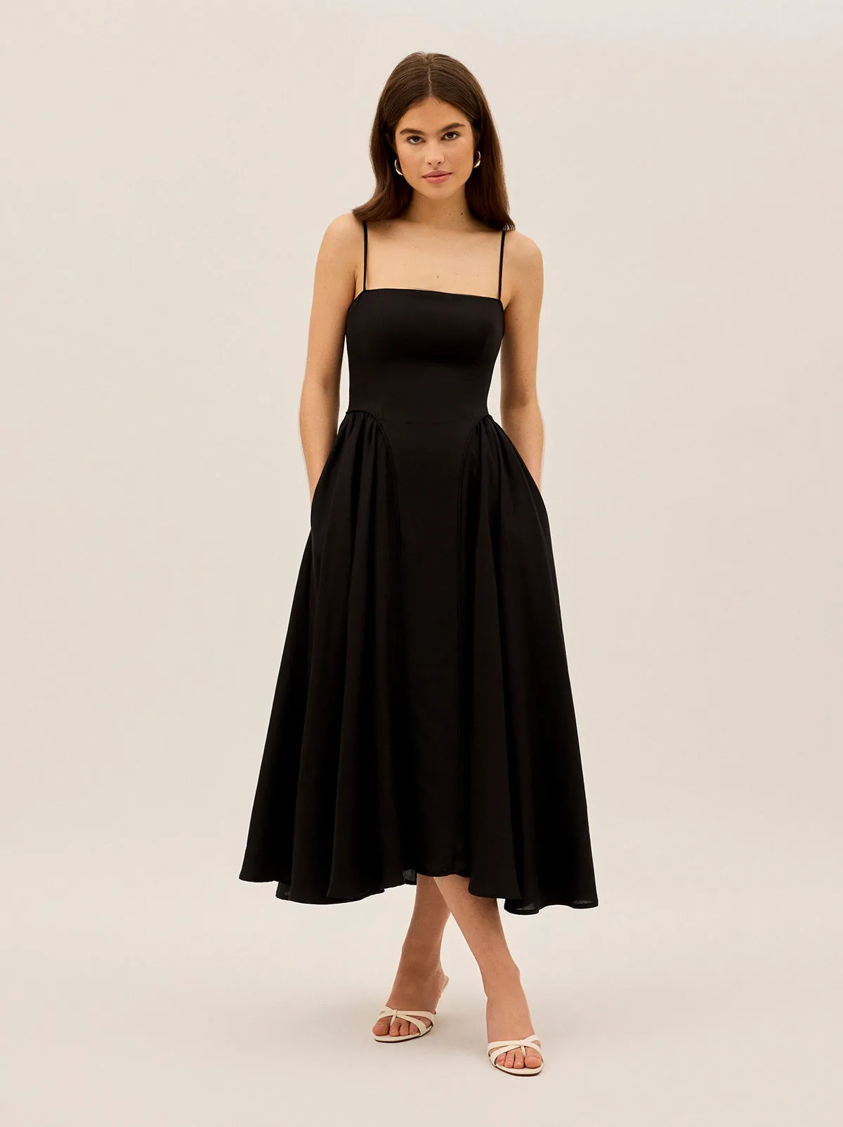 Alberta Black Linen Blend Dress sold by KITRI Studio product image thumbnail 2