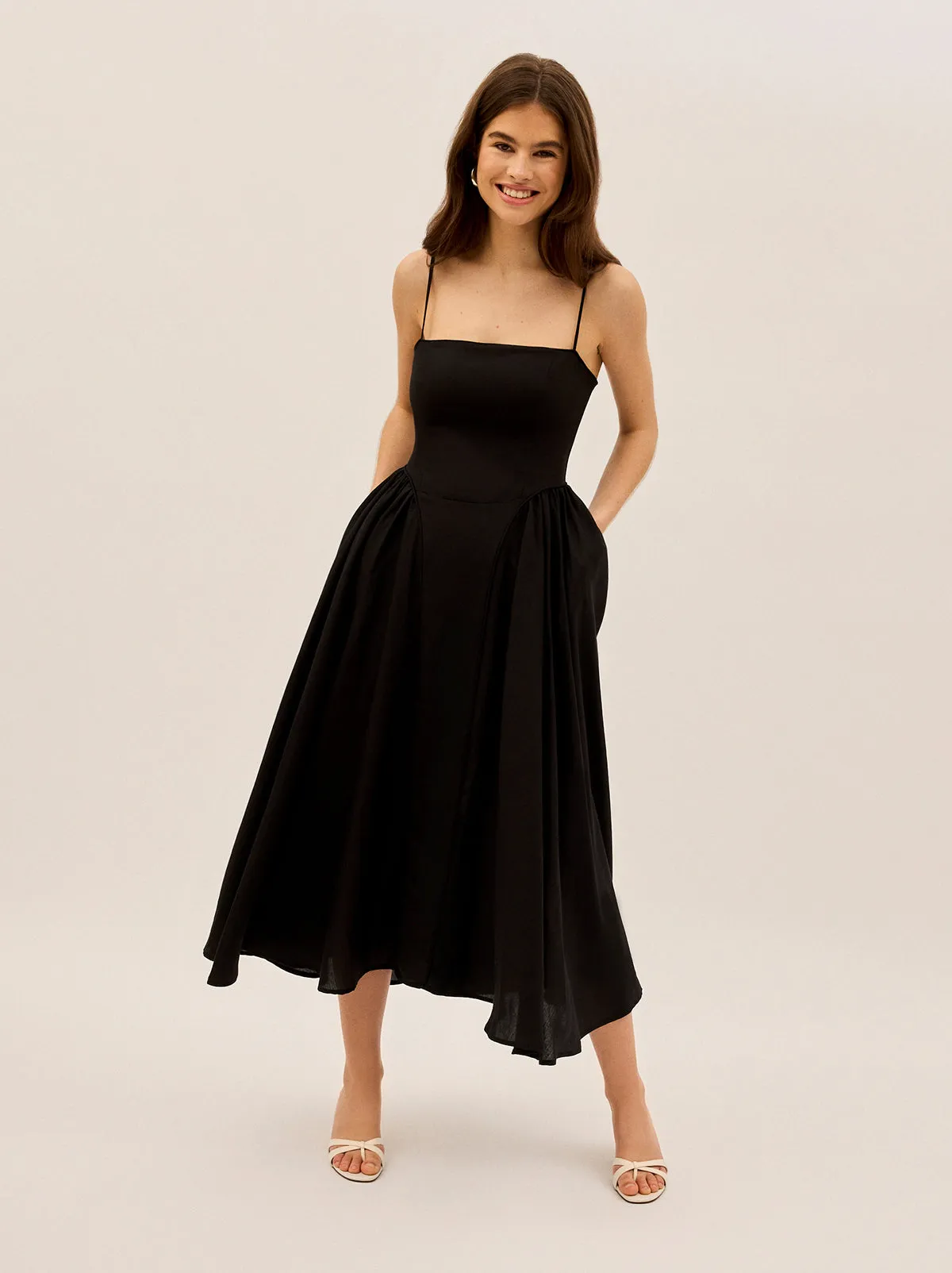 Alberta Black Linen Blend Dress sold by KITRI Studio product image thumbnail 4