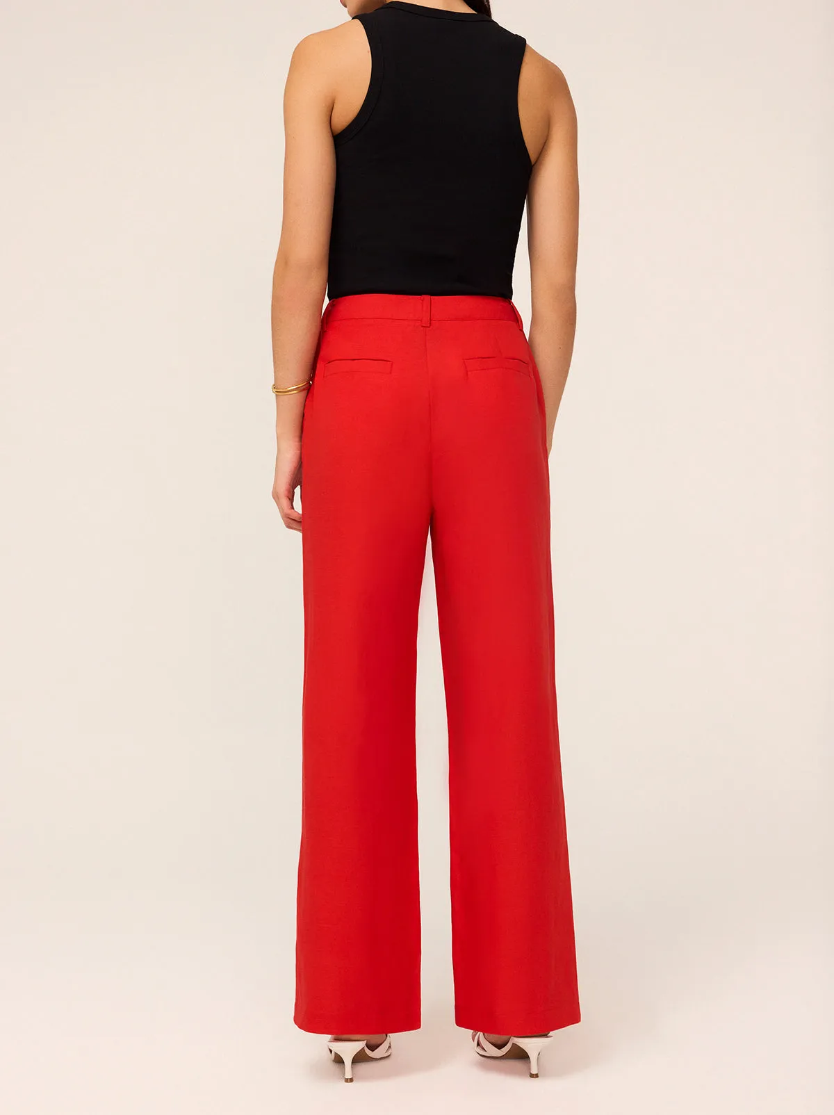 Ada Red Straight Leg Trousers sold by KITRI Studio product image thumbnail 4