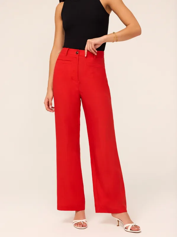 Ada Red Straight Leg Trousers sold by KITRI Studio