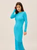 Jordana Turquoise Fringed Knit Dress sold by KITRI Studio