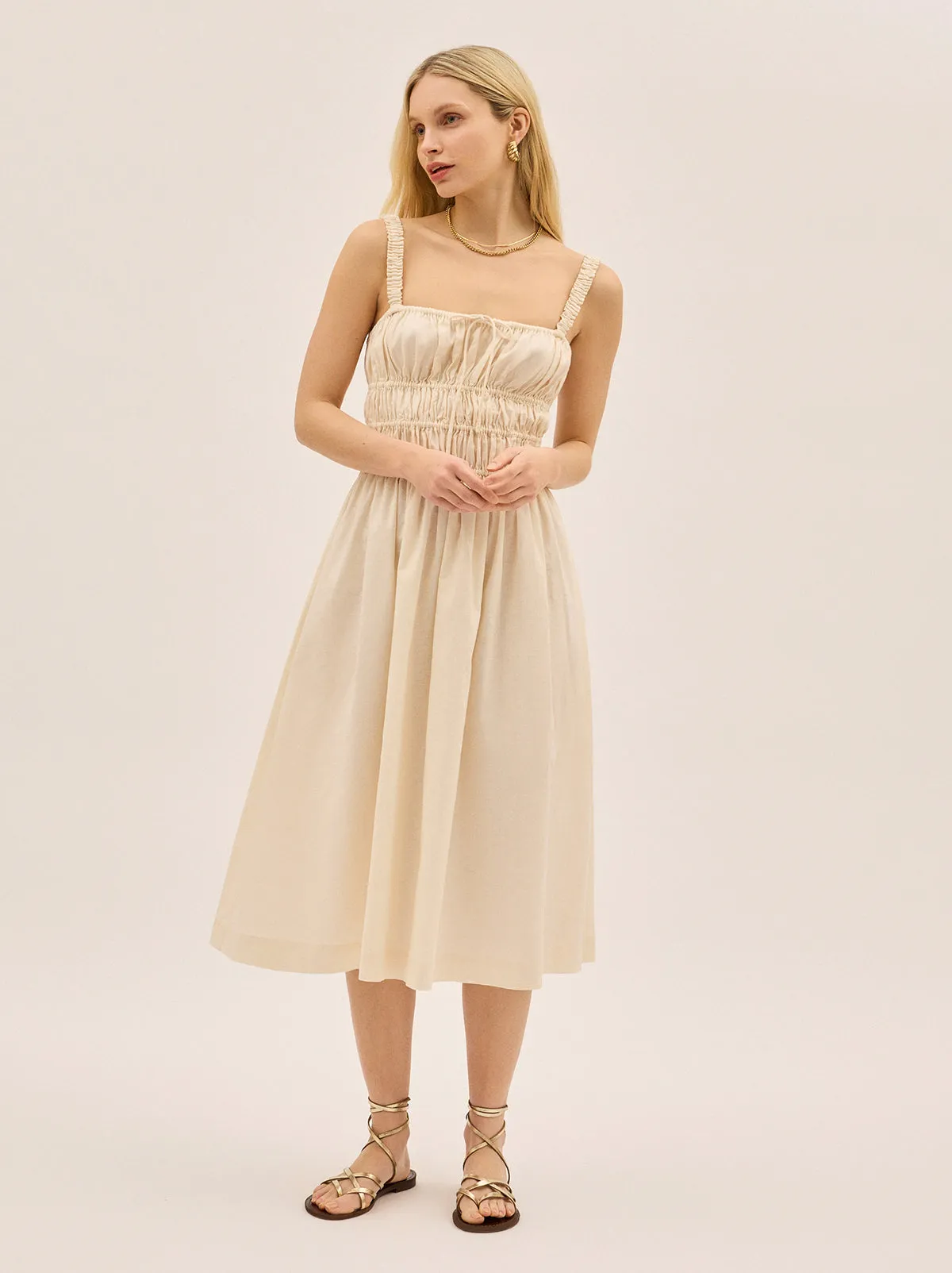 Arya Ivory Cotton Linen Dress sold by KITRI Studio product image thumbnail 2