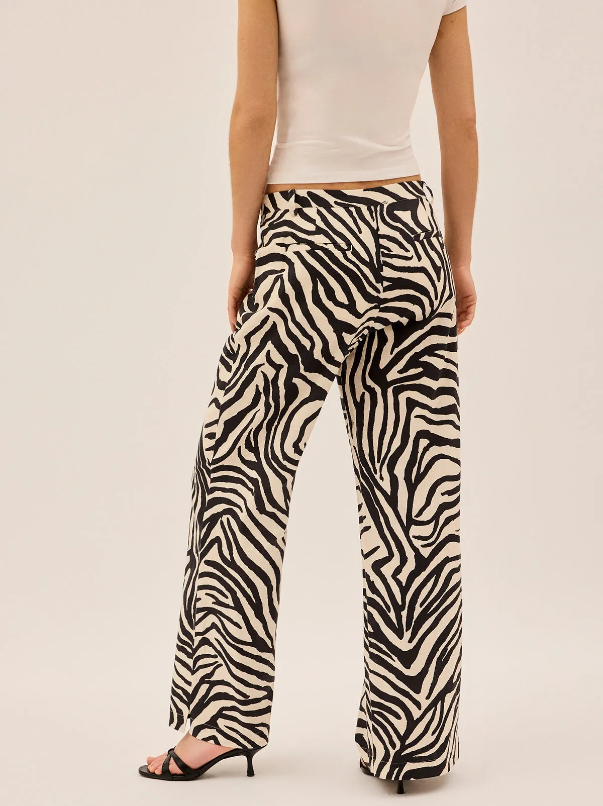 Helena Zebra Print Low Rise Tailored Trousers sold by KITRI Studio product image thumbnail 5