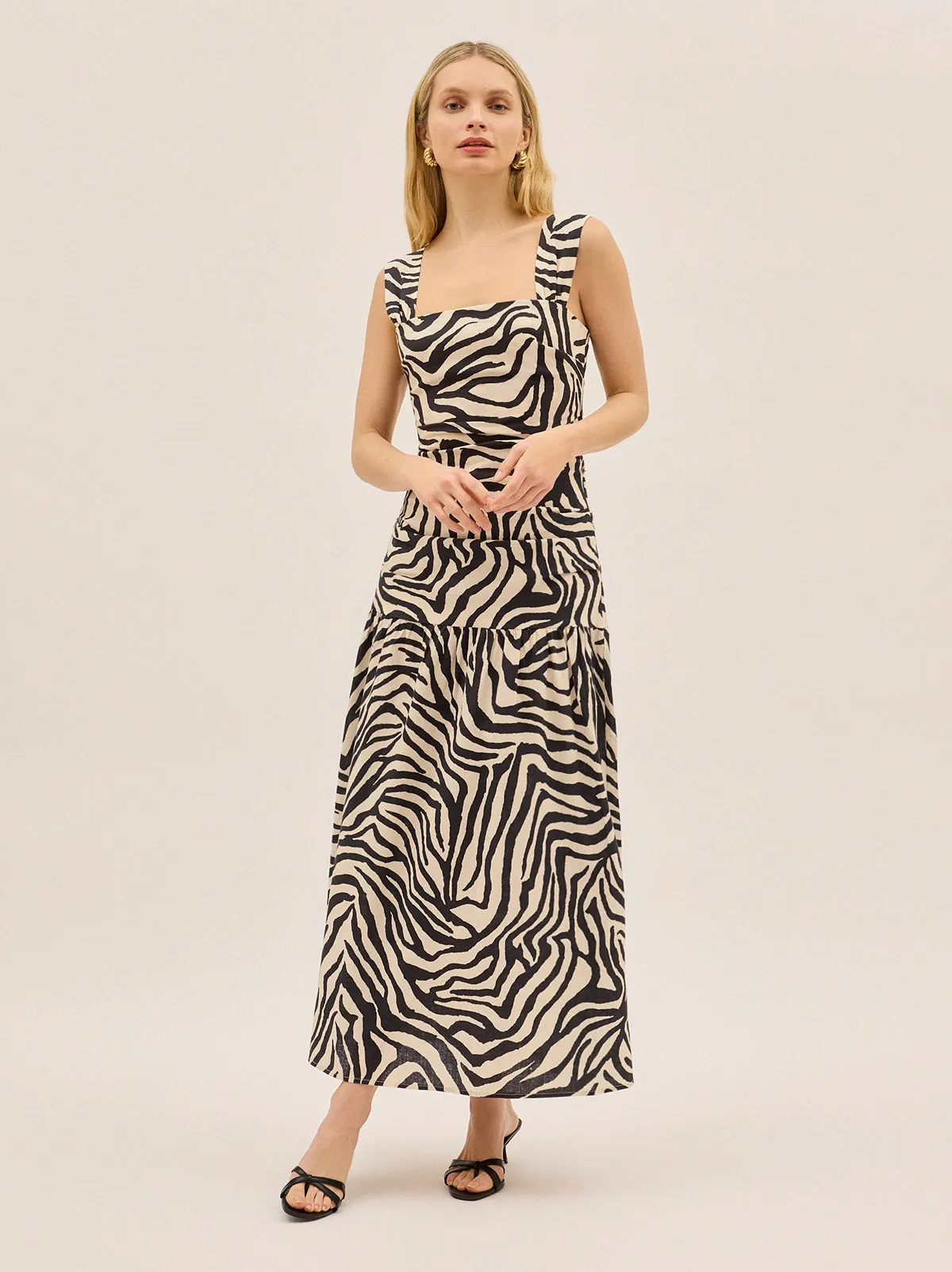 Reese Cotton Linen Zebra Print Dress sold by KITRI Studio product image thumbnail 2