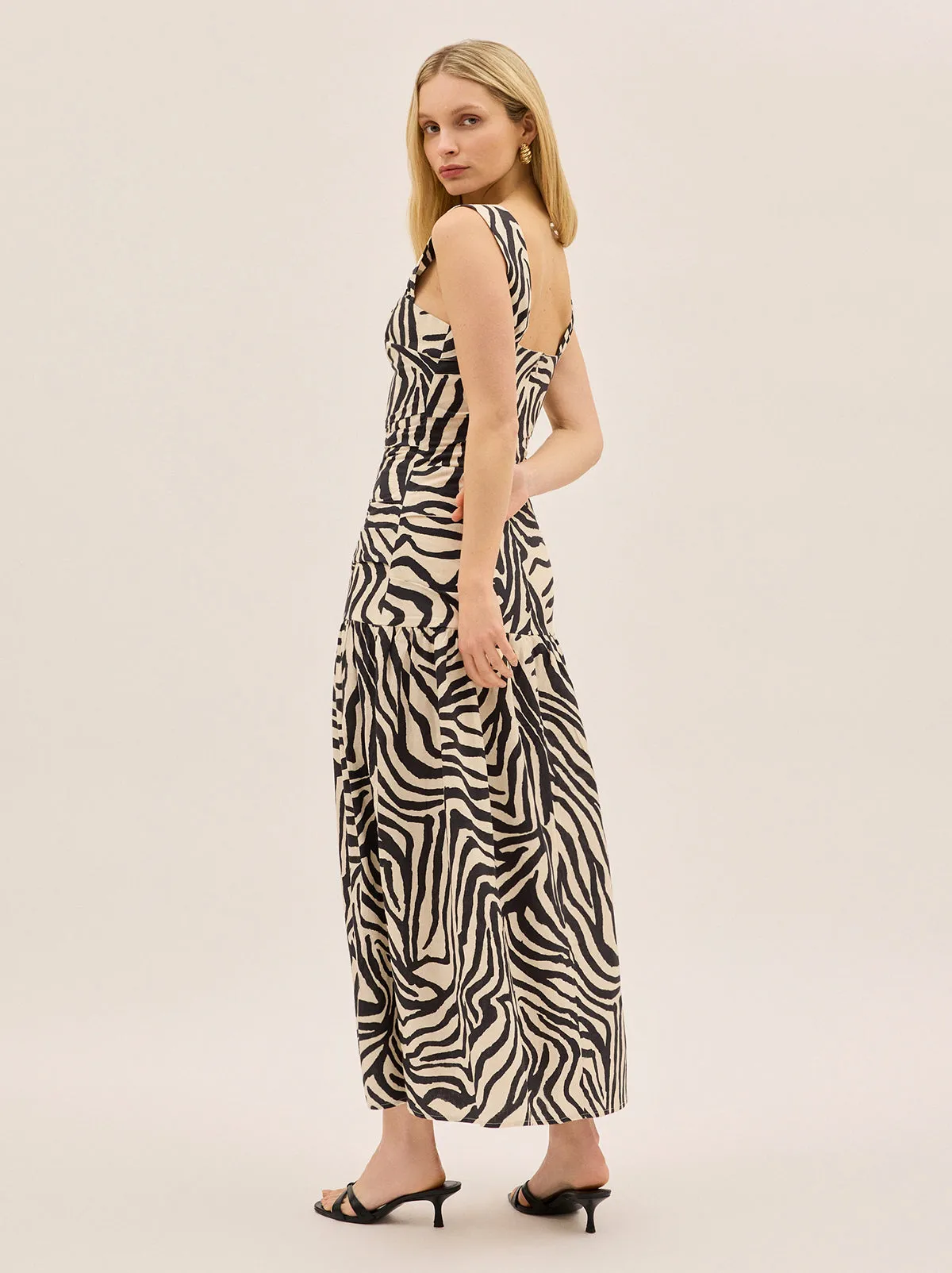 Reese Cotton Linen Zebra Print Dress sold by KITRI Studio product image thumbnail 4