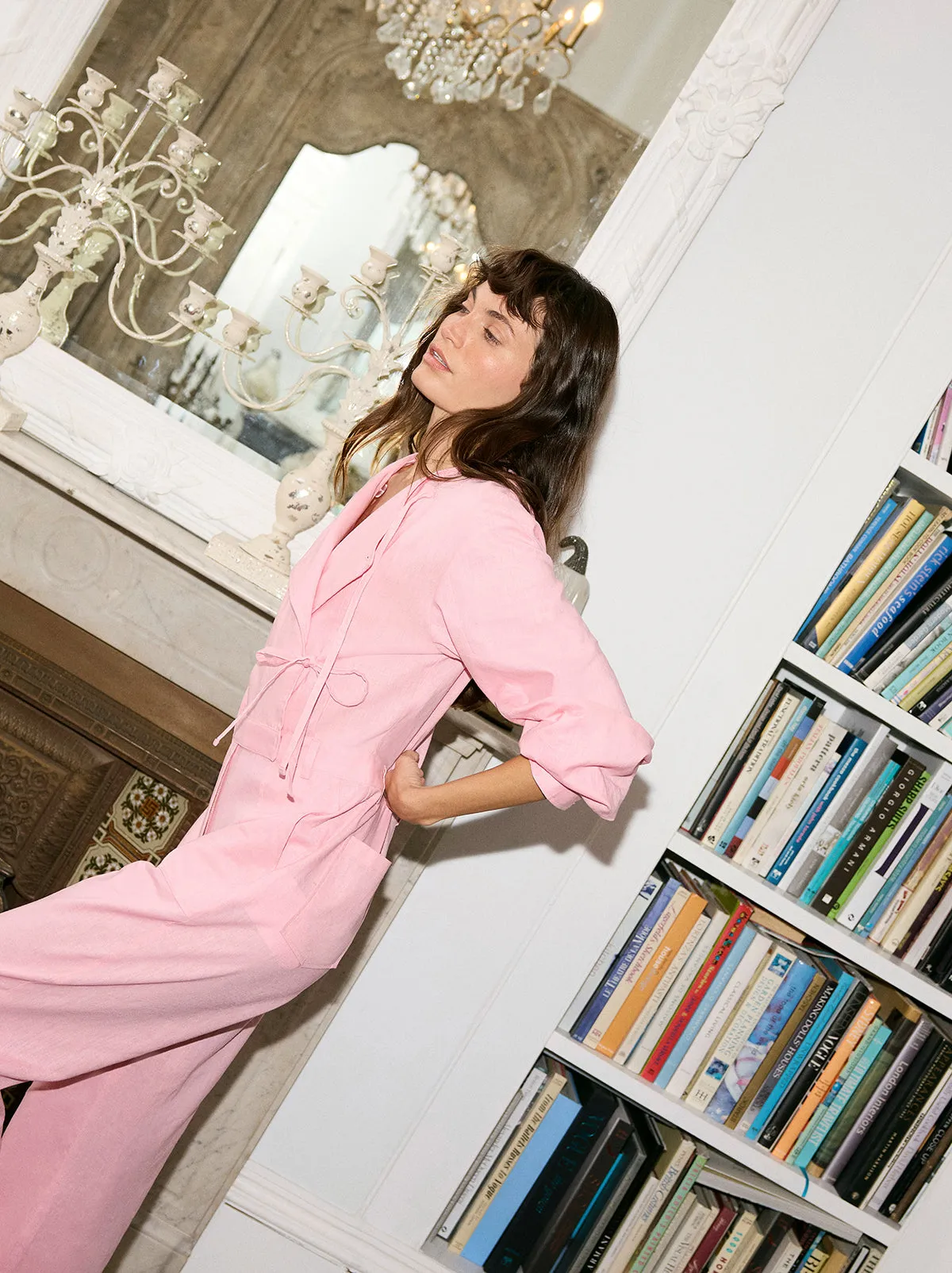 Esther Pink Cotton Linen Jumpsuit sold by KITRI Studio product image thumbnail 4