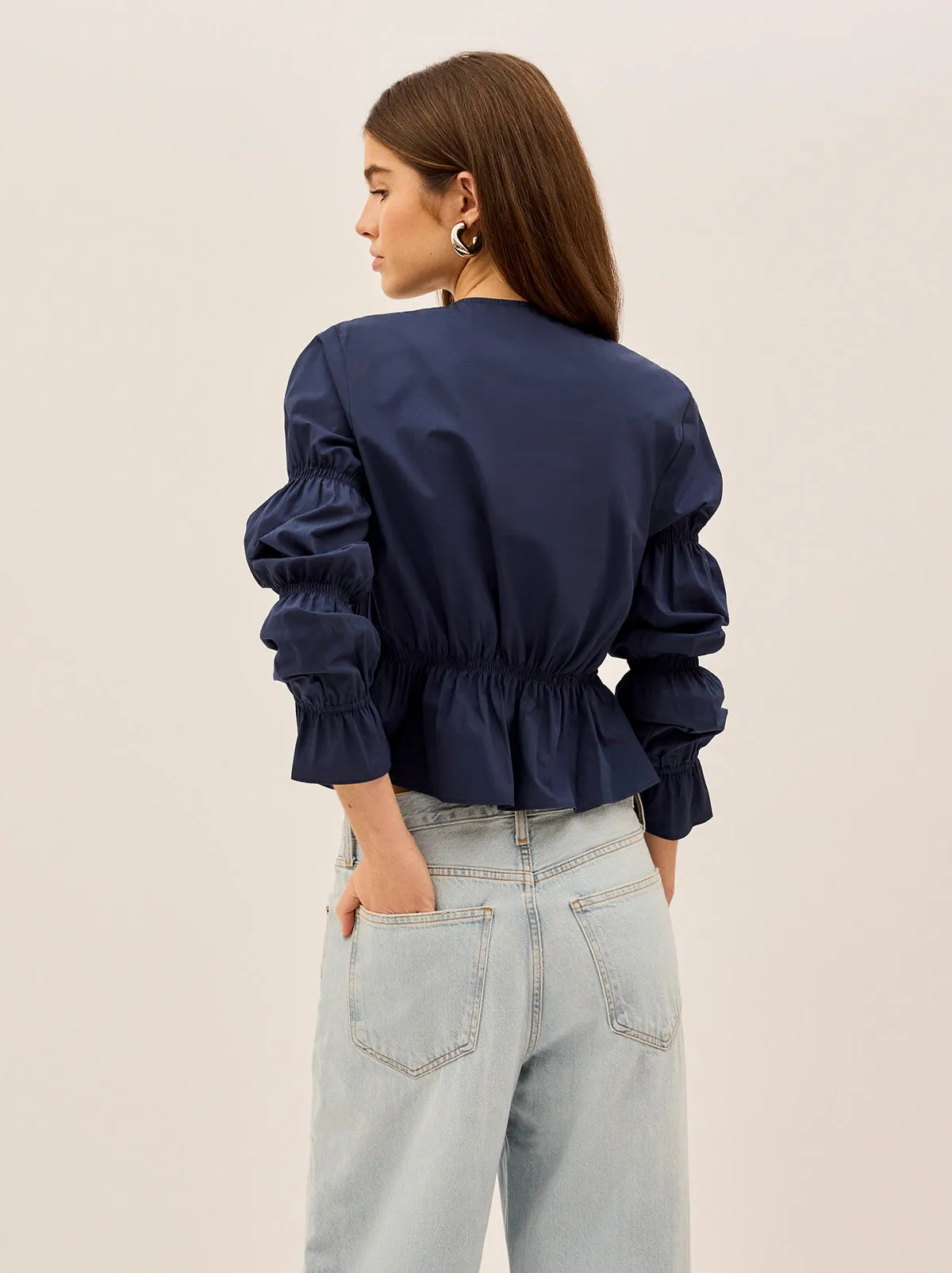 Maia Navy Cotton Top sold by KITRI Studio product image thumbnail 5