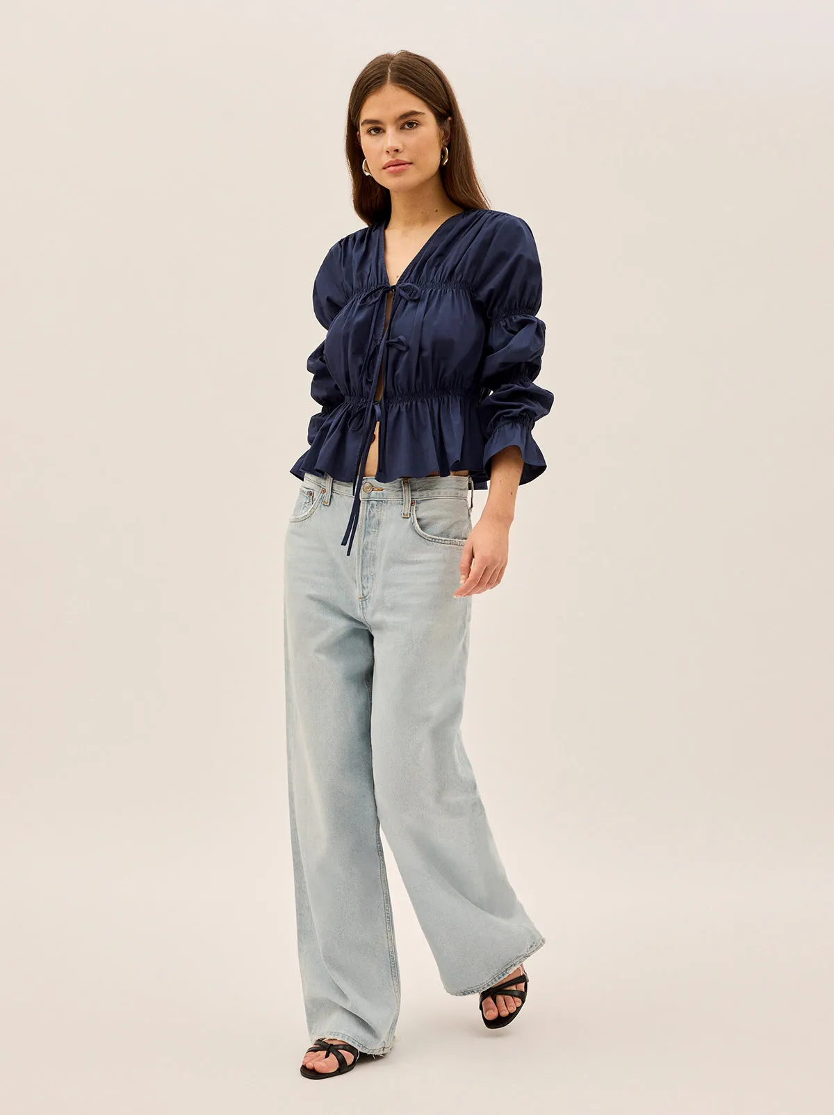 Maia Navy Cotton Top sold by KITRI Studio product image thumbnail 2