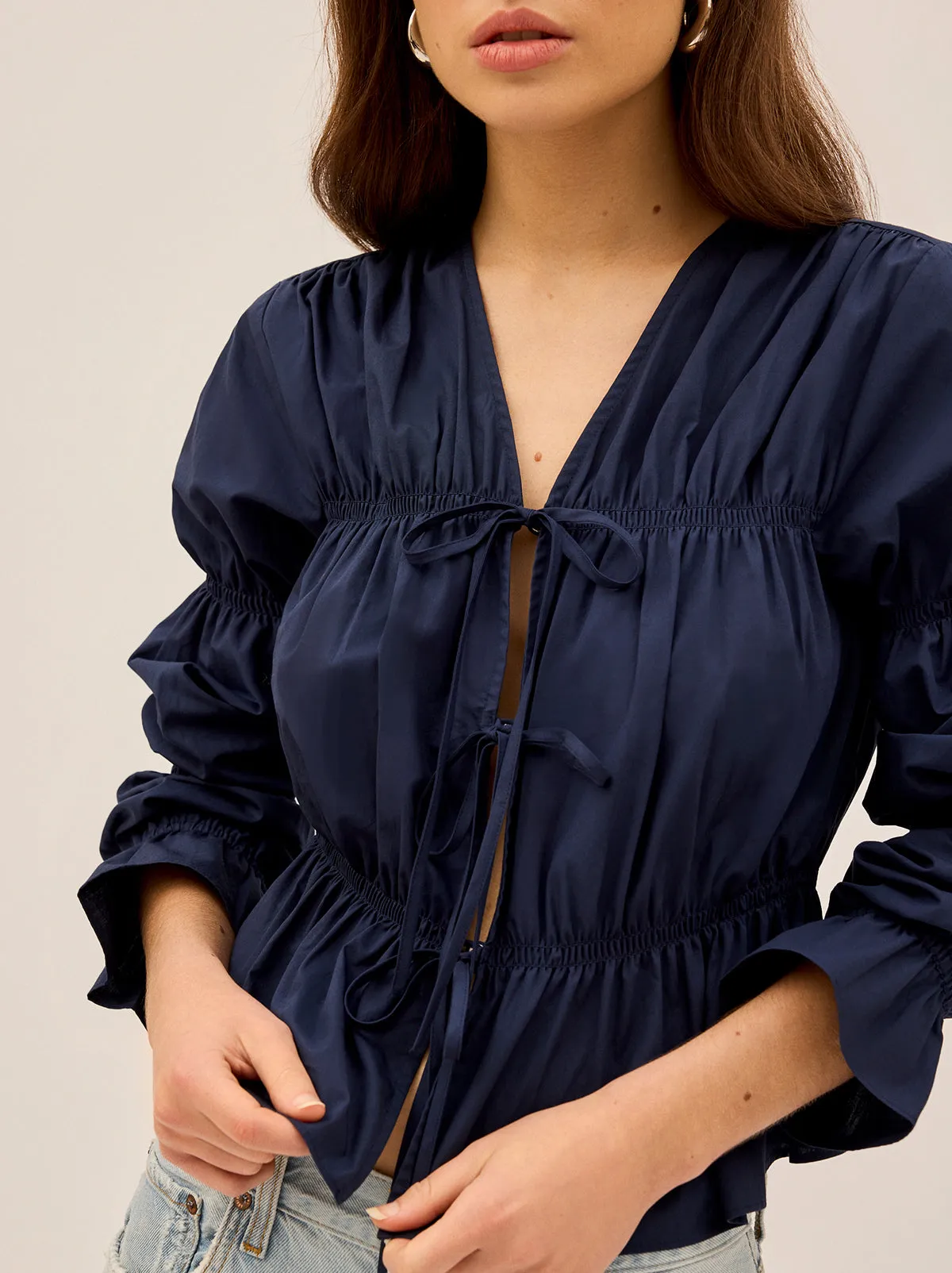 Maia Navy Cotton Top sold by KITRI Studio product image thumbnail 3