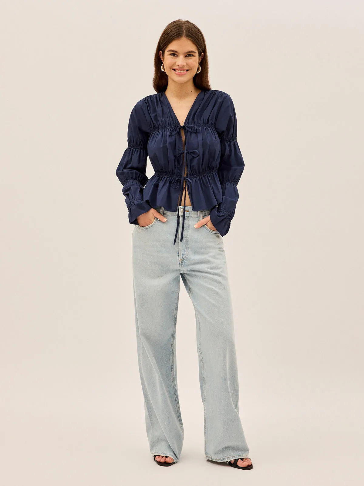 Maia Navy Cotton Top sold by KITRI Studio product image thumbnail 4