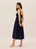 Arya Navy Cotton Midi Dress sold by KITRI Studio