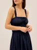 Arya Navy Cotton Midi Dress sold by KITRI Studio