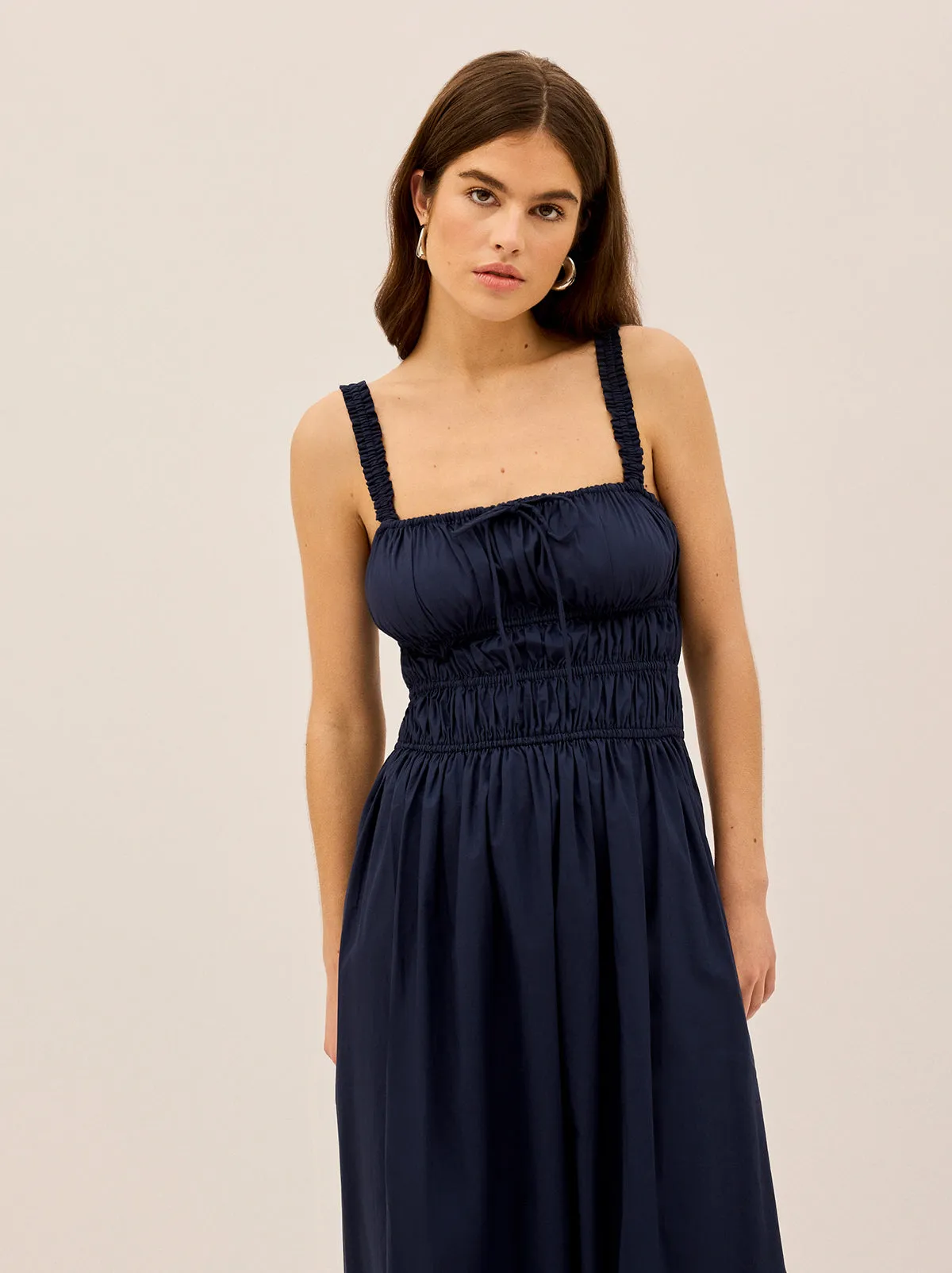 Arya Navy Cotton Midi Dress sold by KITRI Studio product image thumbnail 3
