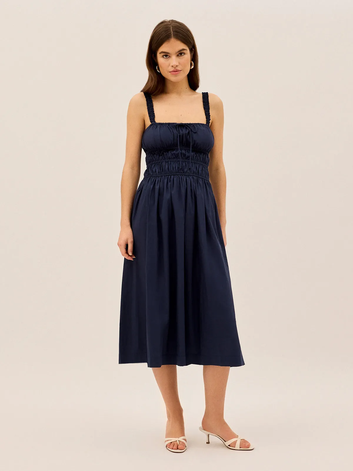 Arya Navy Cotton Midi Dress sold by KITRI Studio product image thumbnail 2