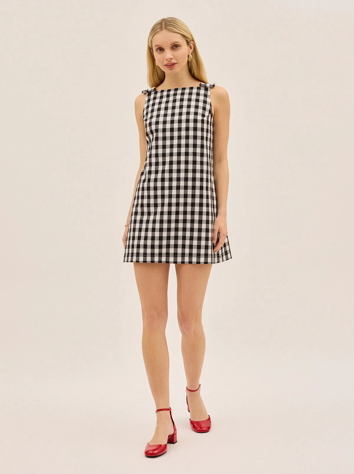 Angelica Gingham Linen Blend Mini Dress sold by KITRI Studio product image thumbnail 3