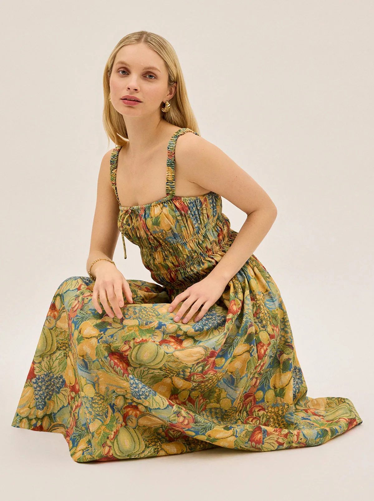 Arya Fruit Print Linen Blend Dress sold by KITRI Studio product image thumbnail 5