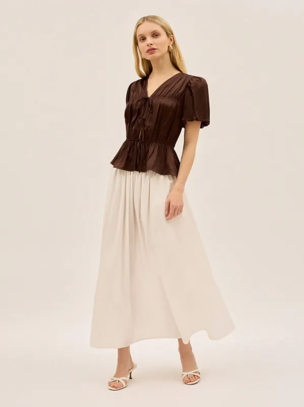 Lucinda White Cotton Skirt made by KITRI Studio