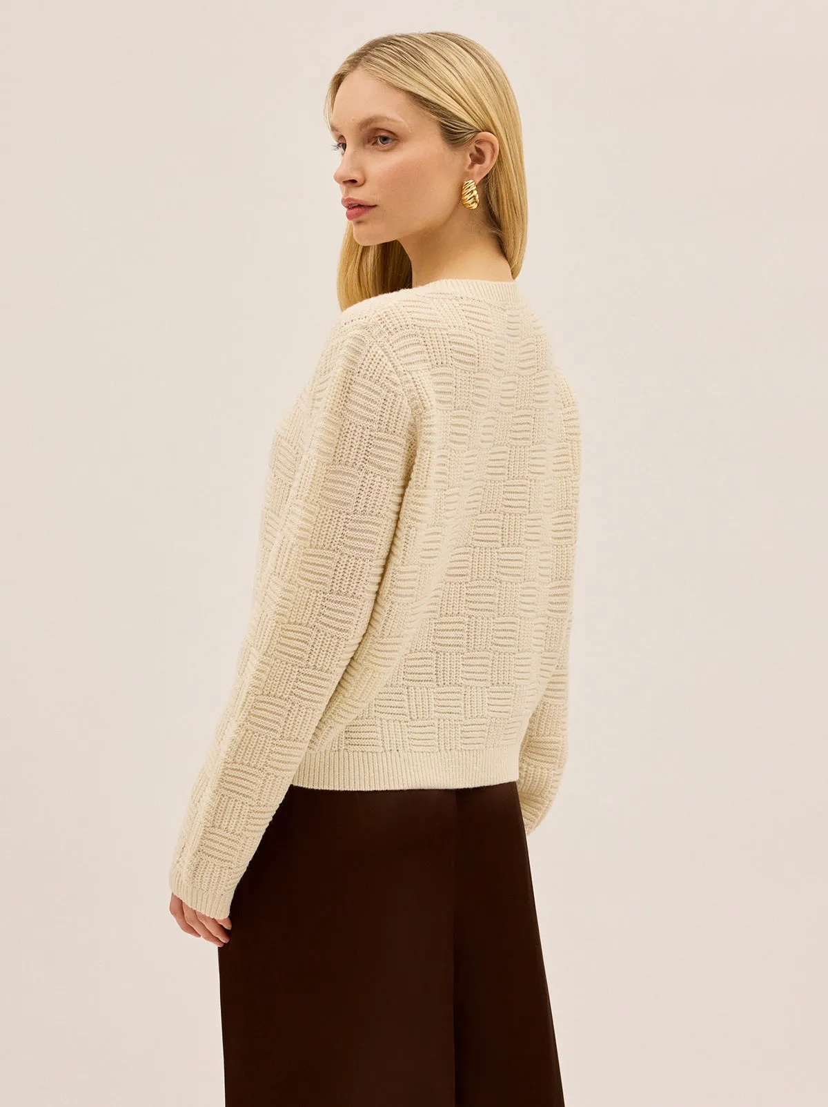 Terri Ivory Knit Cardigan sold by KITRI Studio product image thumbnail 4