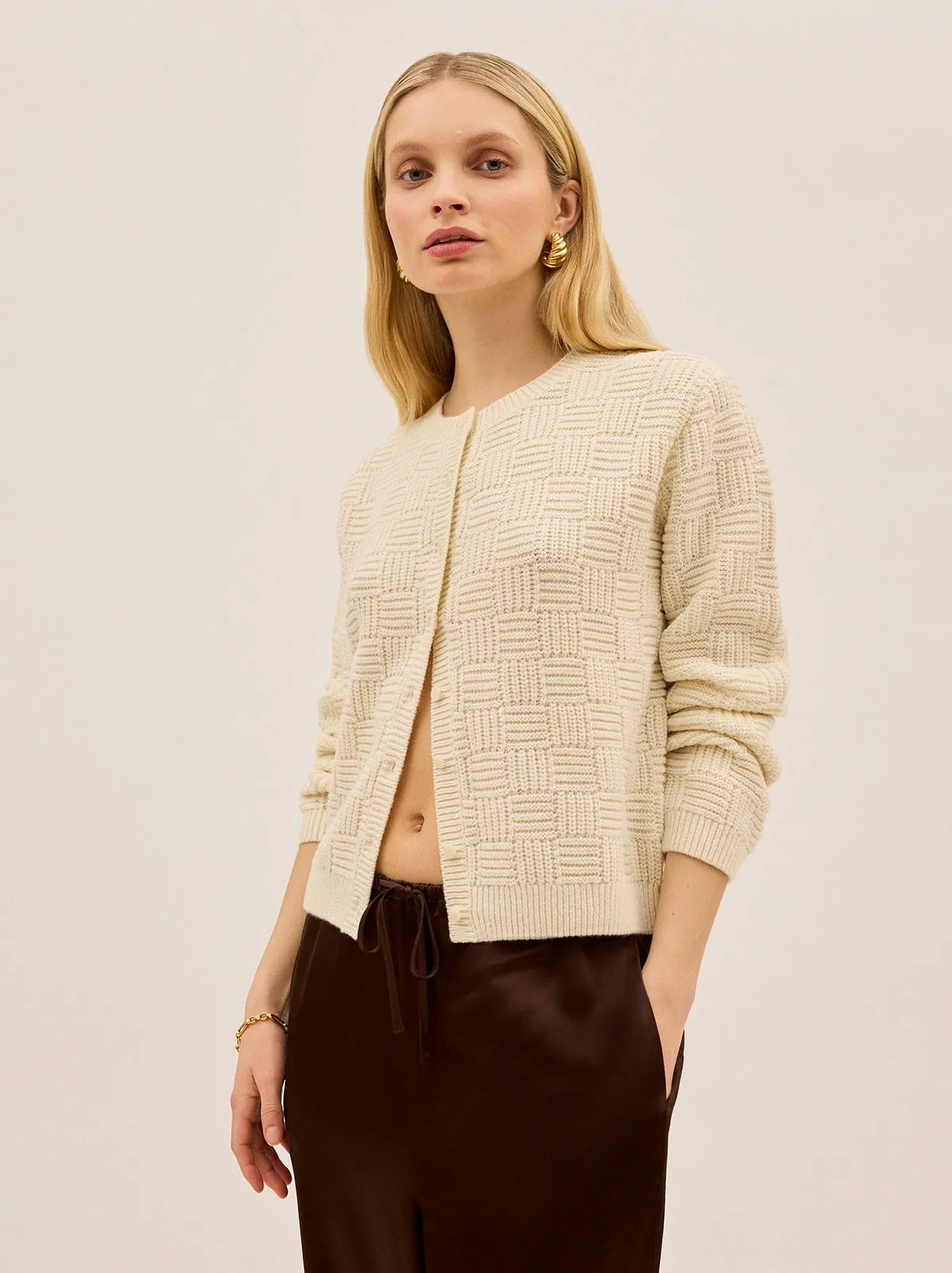 Terri Ivory Knit Cardigan sold by KITRI Studio product image thumbnail 2