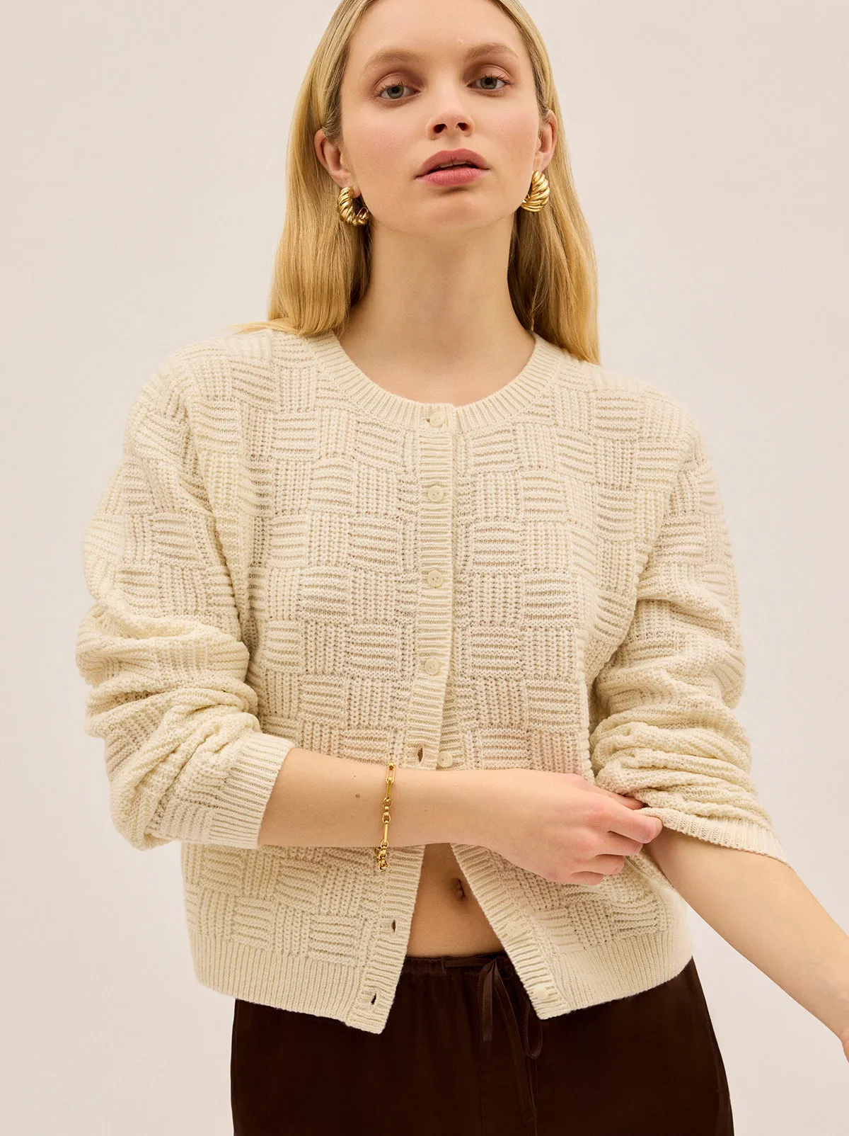 Terri Ivory Knit Cardigan sold by KITRI Studio product image thumbnail 3