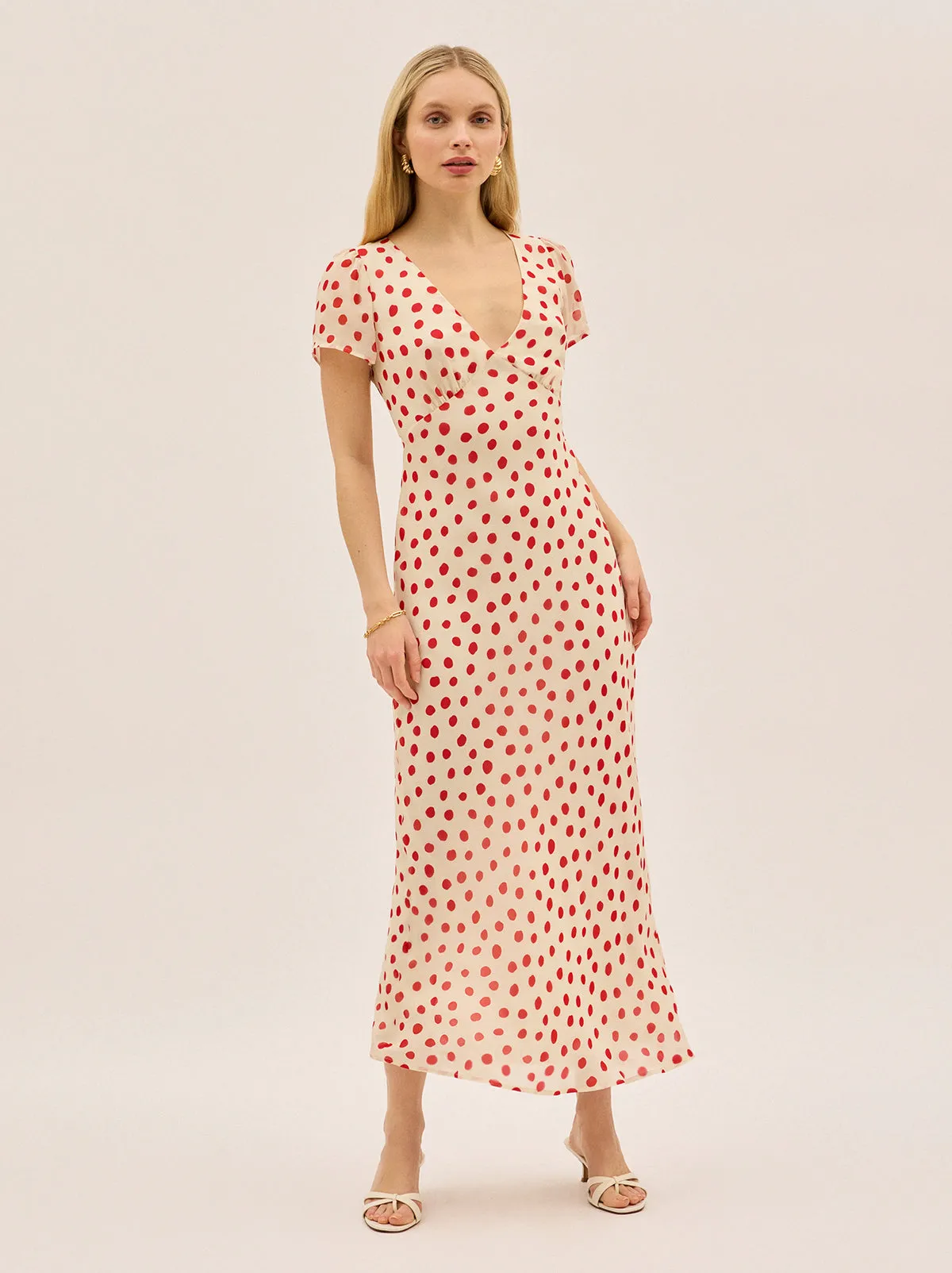 Talia Red Polka Dot Dress sold by KITRI Studio product image thumbnail 3