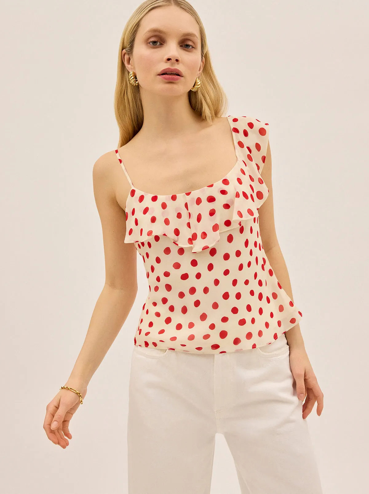 Rosaline Red Polka Dot Top sold by KITRI Studio