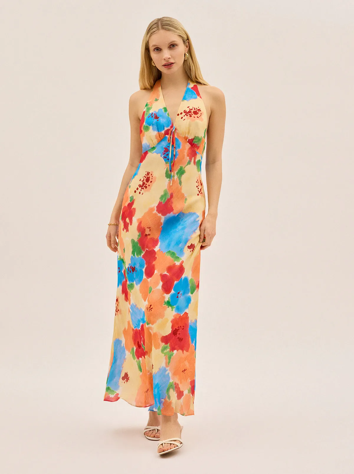 Amalia Watercolour Floral Halterneck Dress sold by KITRI Studio product image thumbnail 2