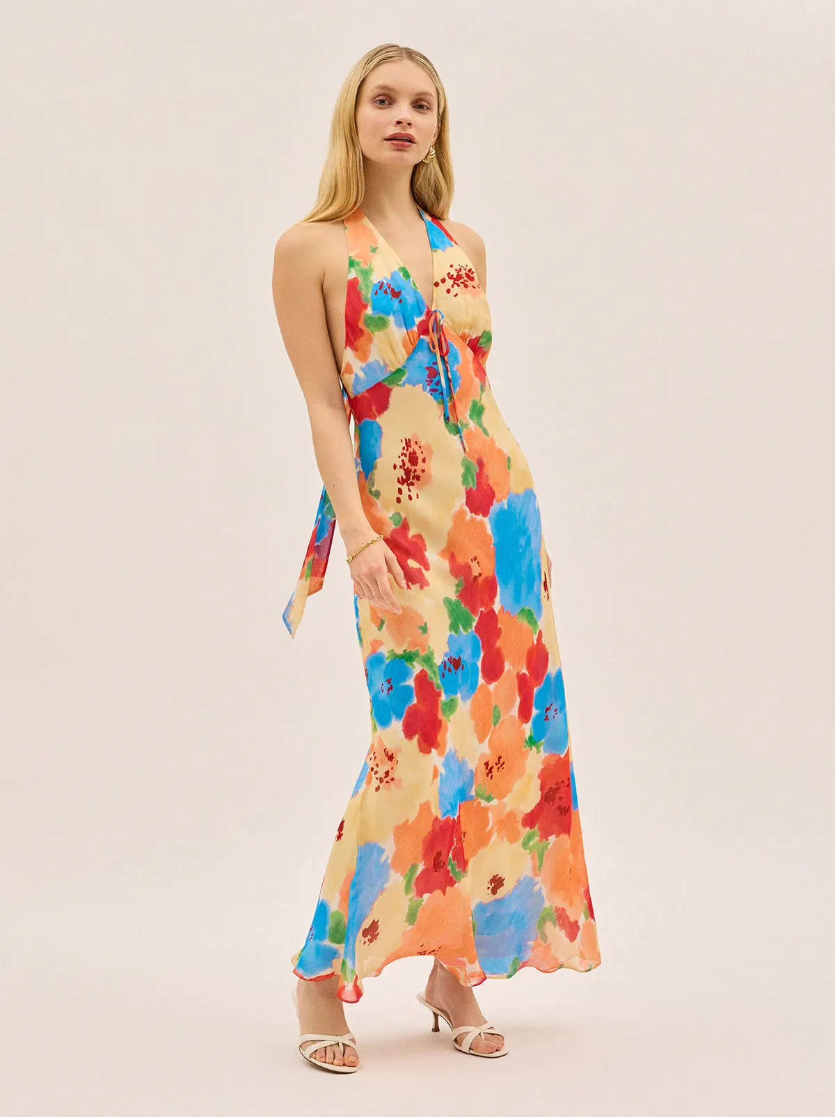 Amalia Watercolour Floral Halterneck Dress sold by KITRI Studio product image thumbnail 3