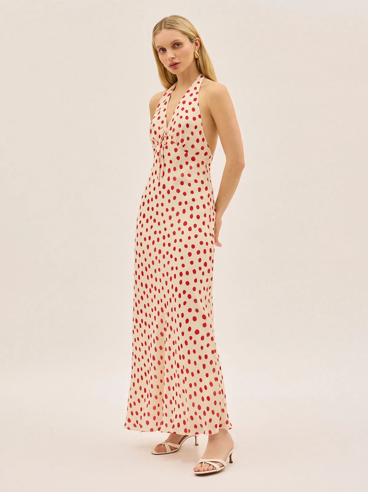 Amalia Red Polka Dot Halterneck Dress sold by KITRI Studio product image thumbnail 2